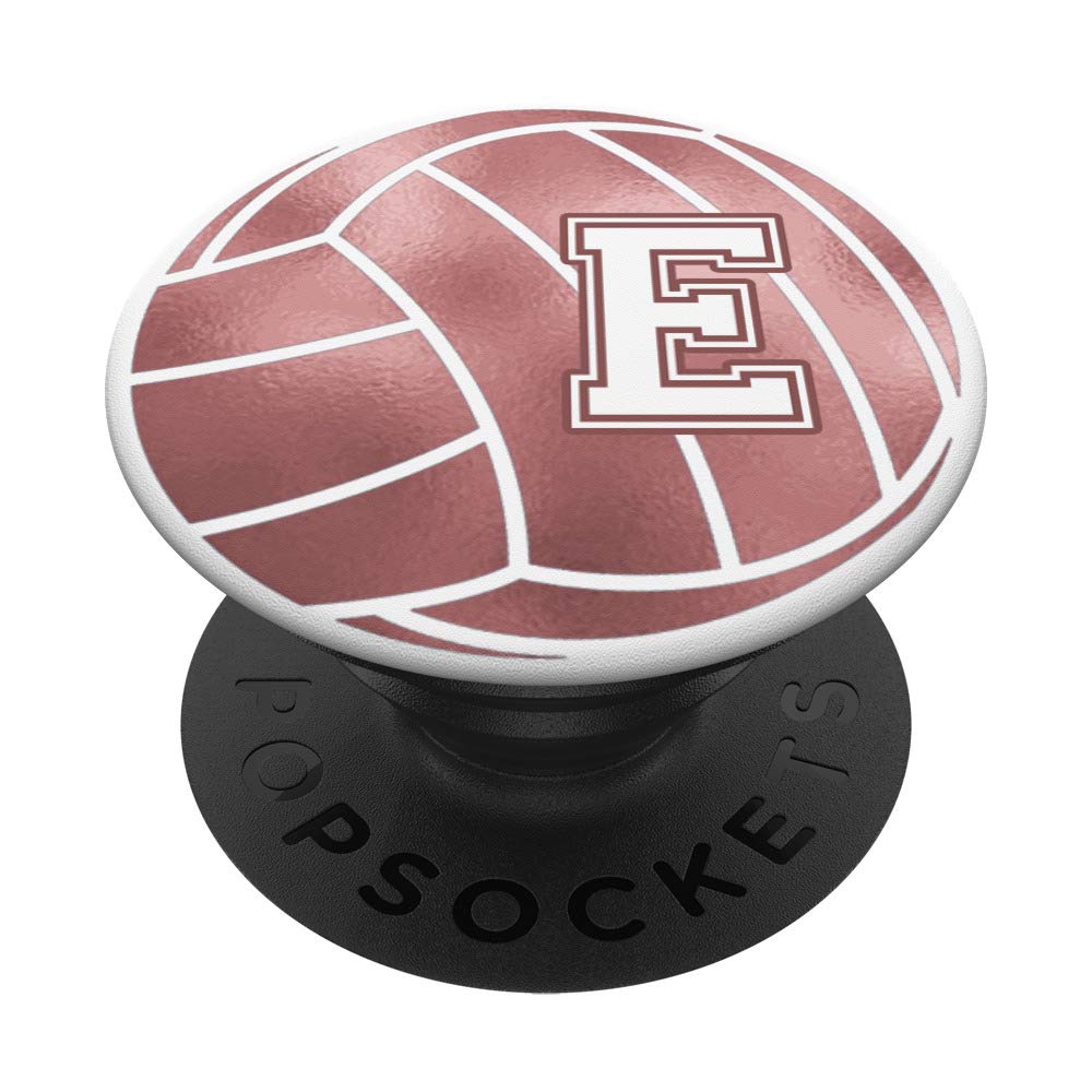 Rose Pink Volleyball Phone Grip - Personalized Name Starts with Letter E - Perfect Gift for Volleyball Players & Fans - Great for Games, Practice & Cheering
