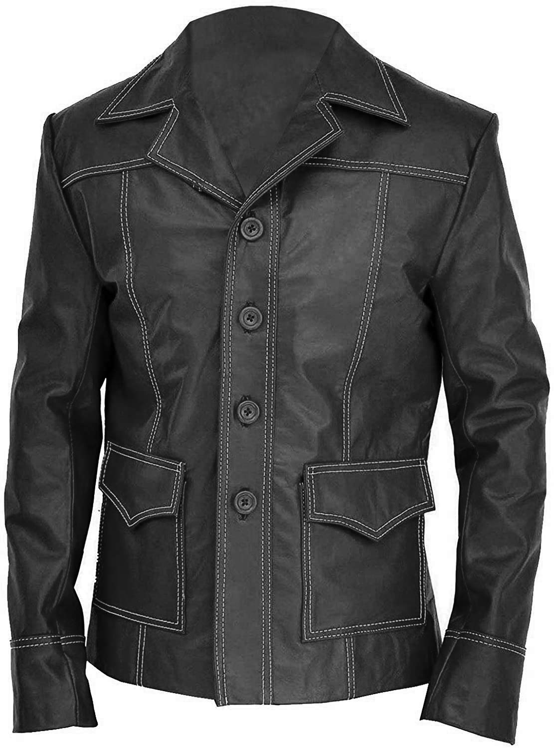 Brando Club Tyler Designer Brad Biker Leather Jacket for Men - Faux/Real Leather Coat Blazer in Black & Red | Motorcycle Riding, Casual Outfits, Night Out