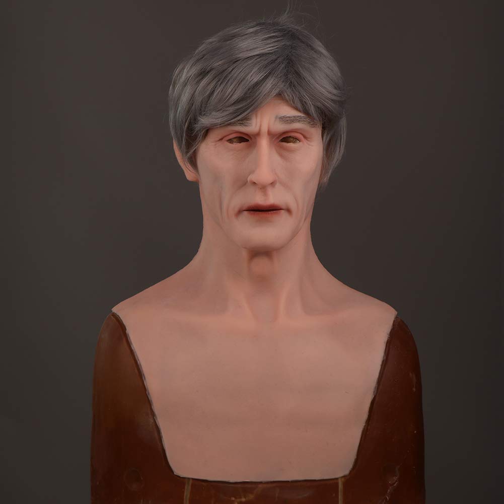 Realistic Old Man Silicone Mask for Halloween Cosplay & Costume Parties - Handmade Latex Prosthetic for Theatrical Makeup & Scary Costume Accessories