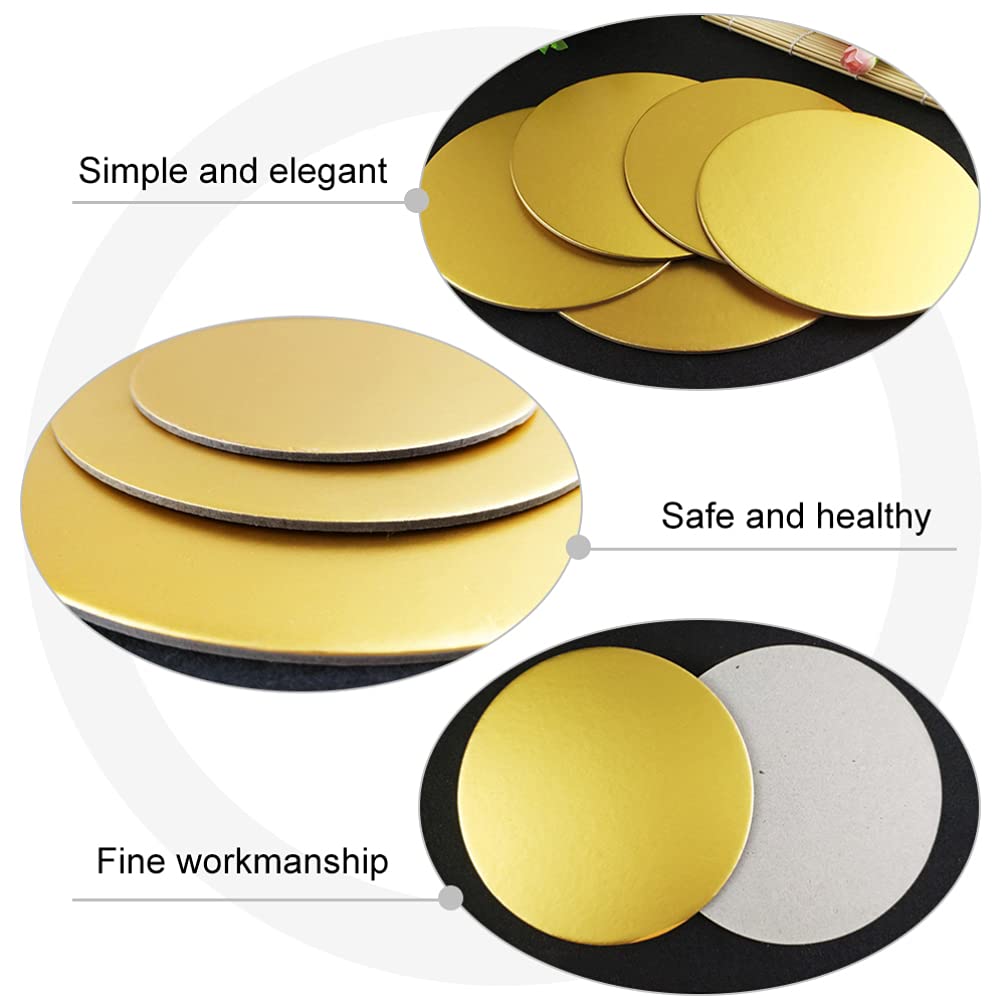 50pcs Gold Cake Base Boards - Sturdy Cardboard Cake Bottom for Desserts, Birthday Cakes & Display - Perfect for Baking, Serving & Party Decorations