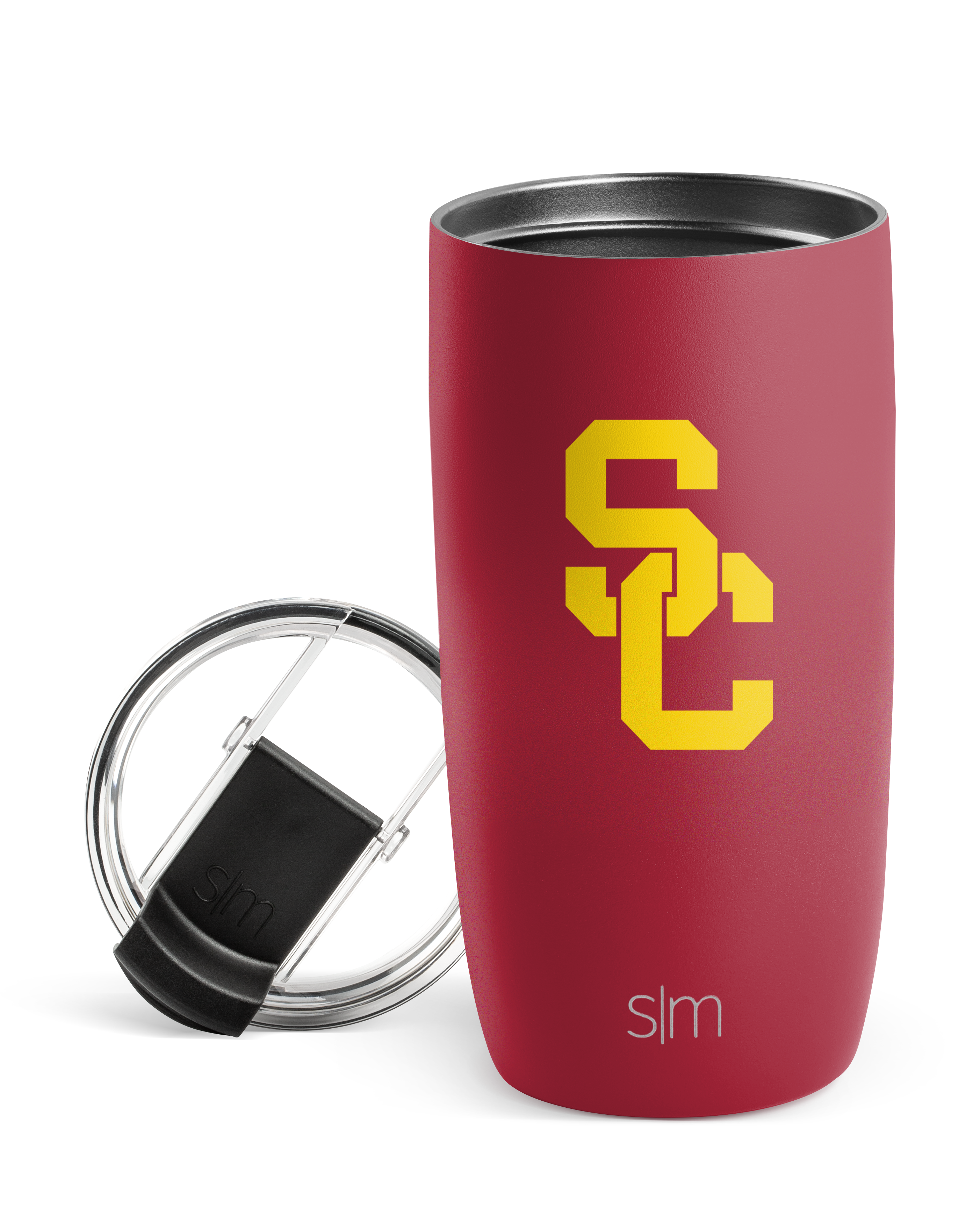 Insulated Stainless Steel Collegiate Voyager Tumbler with Clear Flip Lid & Straw - 20oz Leakproof Travel Mug for Coffee, Tea & Cold Drinks - Perfect for School, Office, Gym & Outdoor Activities