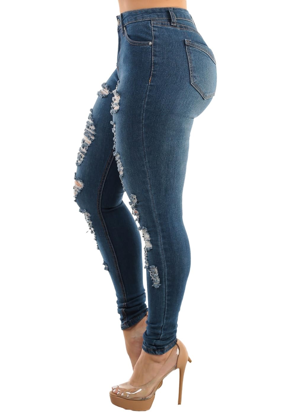 Moda Xpress Women's Ultra High Waisted Skinny Jeans - Stretchable Slim Fit Denim Pants for Everyday Wear & Night Out