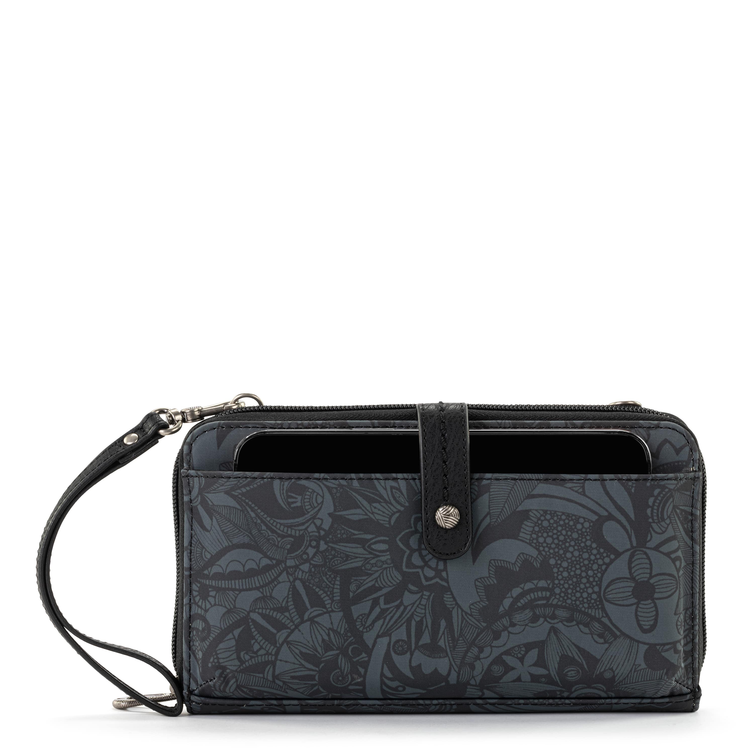 Eco-Friendly Smartphone Wallet Case - Slim & Durable EcoTwill Fabric - Black Spirit Desert Design - Perfect for Travel, Work & Everyday Use