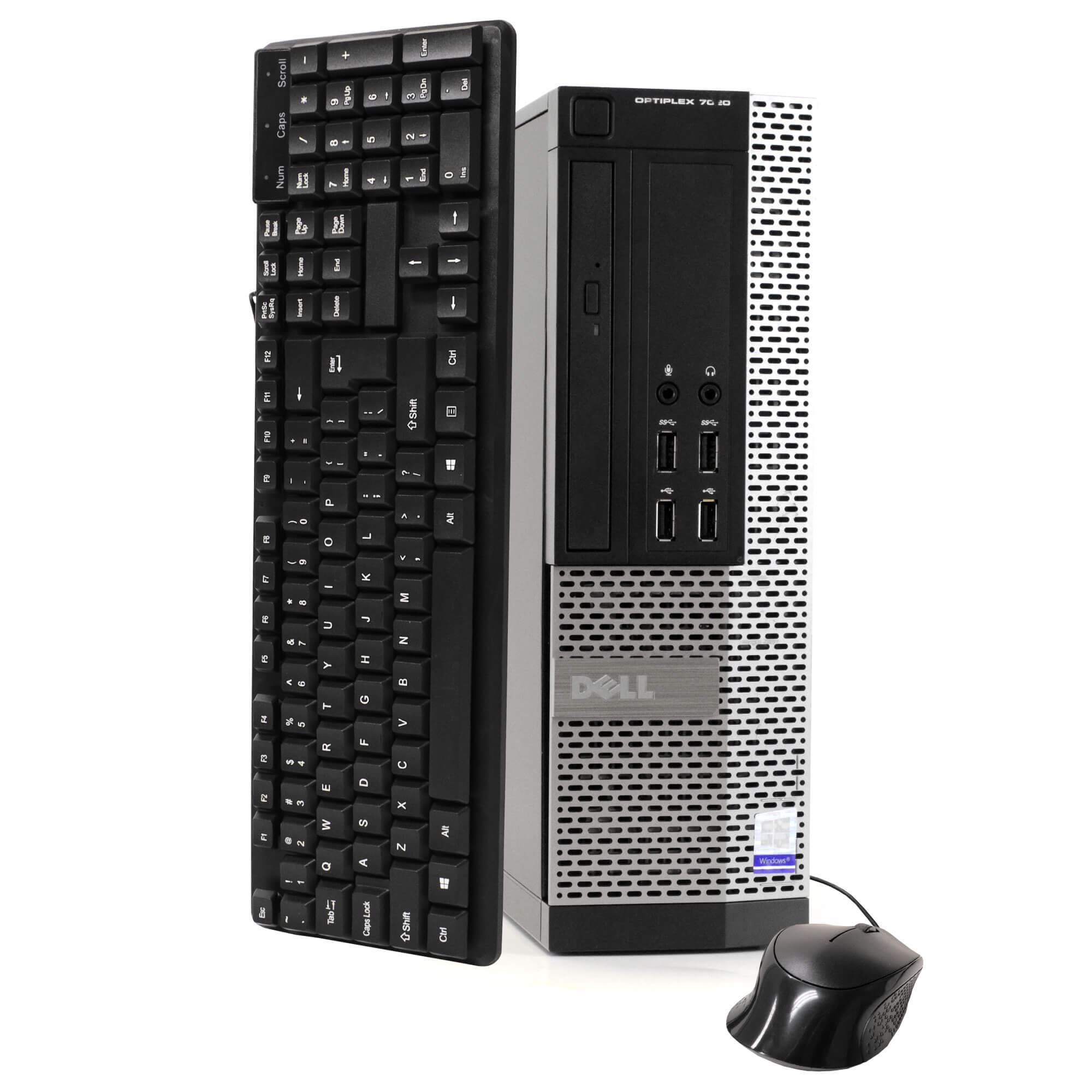 Refurbished Dell OptiPlex 7020 Desktop PC - Intel Quad Core i5 3.3GHz, 8GB RAM, 1TB HDD, DVD, WiFi, Bluetooth, Win 10 Pro | Includes Keyboard & Mouse | Perfect for Home Office, Business Workstations & Gaming Setups