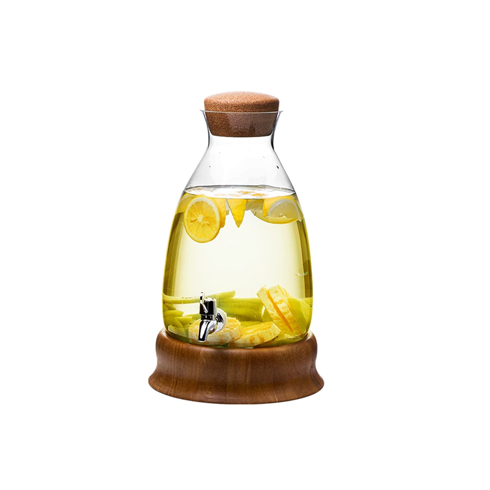 YIFEI2013-SHOP 6L Large Capacity Glass Water Pitcher with Faucet - Thick High Carafe with Base for Juice, Cold Water, Iced Tea - Perfect for Home, Restaurant, Hotel, Party & Office Use