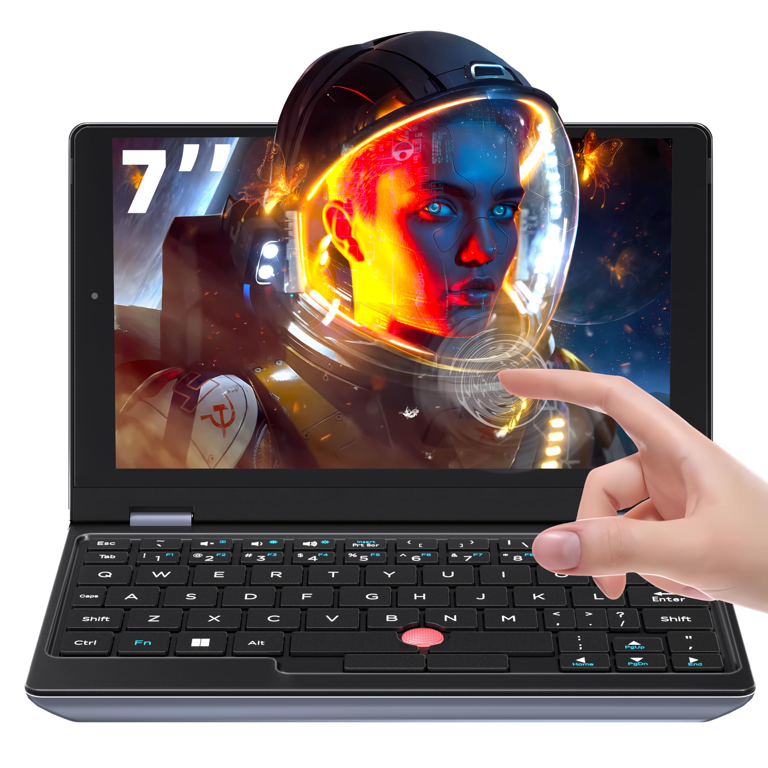 Fsjun 7.0'' Mini Laptop - Metal Touchscreen Ultrabook with Intel Celeron Processor (Up to 2.6GHz), 12GB RAM, 512GB SSD, Windows 11 Pro, Pre-Installed Office 2019, Built-in Webcam, Mini HDMI & WiFi - Ultra-Light Portable Notebook for Business Travel, Remote Work & On-the-Go Productivity