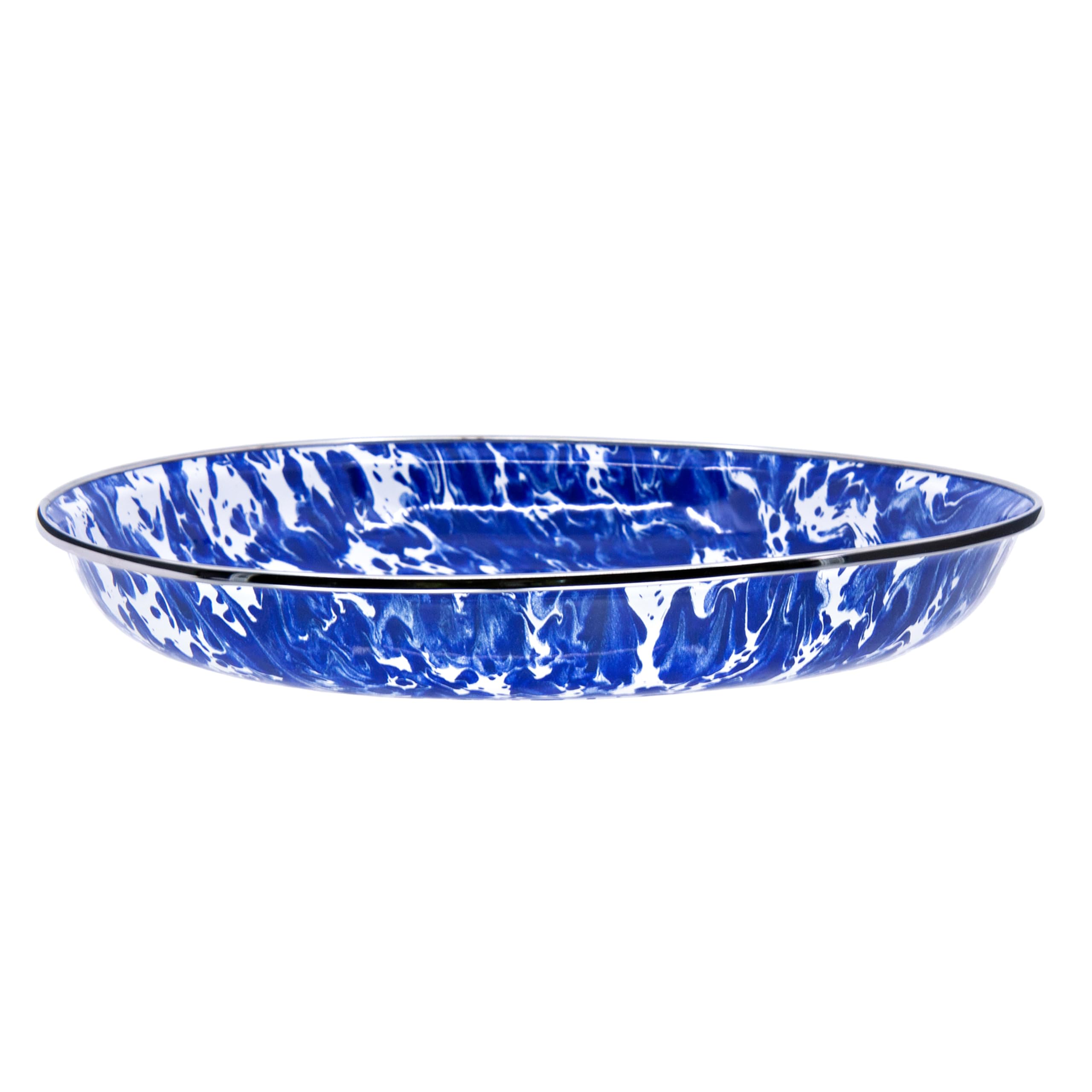 Golden Rabbit Enamelware Dinner Set - 12-Piece Cobalt Swirl Porcelain Plates, Bowls & Mugs for Rustic Farmhouse Dining, Outdoor Picnics & Gift Giving