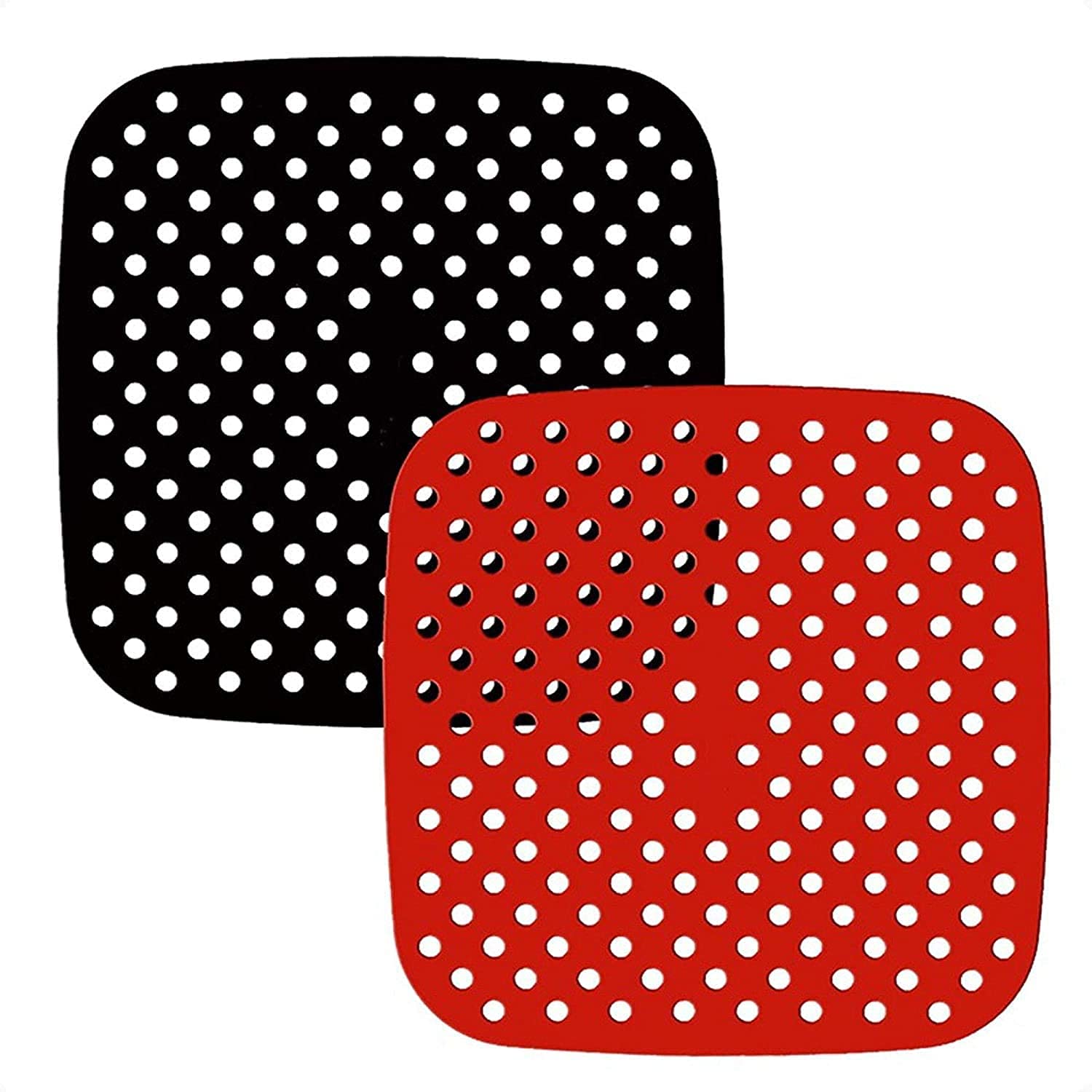 Non-Stick Silicone Air Fryer Liners 7.5 Inch Square - Reusable Basket Mats for Cosori, NuWave, Chefman, Dash & More Air Fryers | BPA Free | Perfect for Cooking, Baking & Healthy Meal Prep
