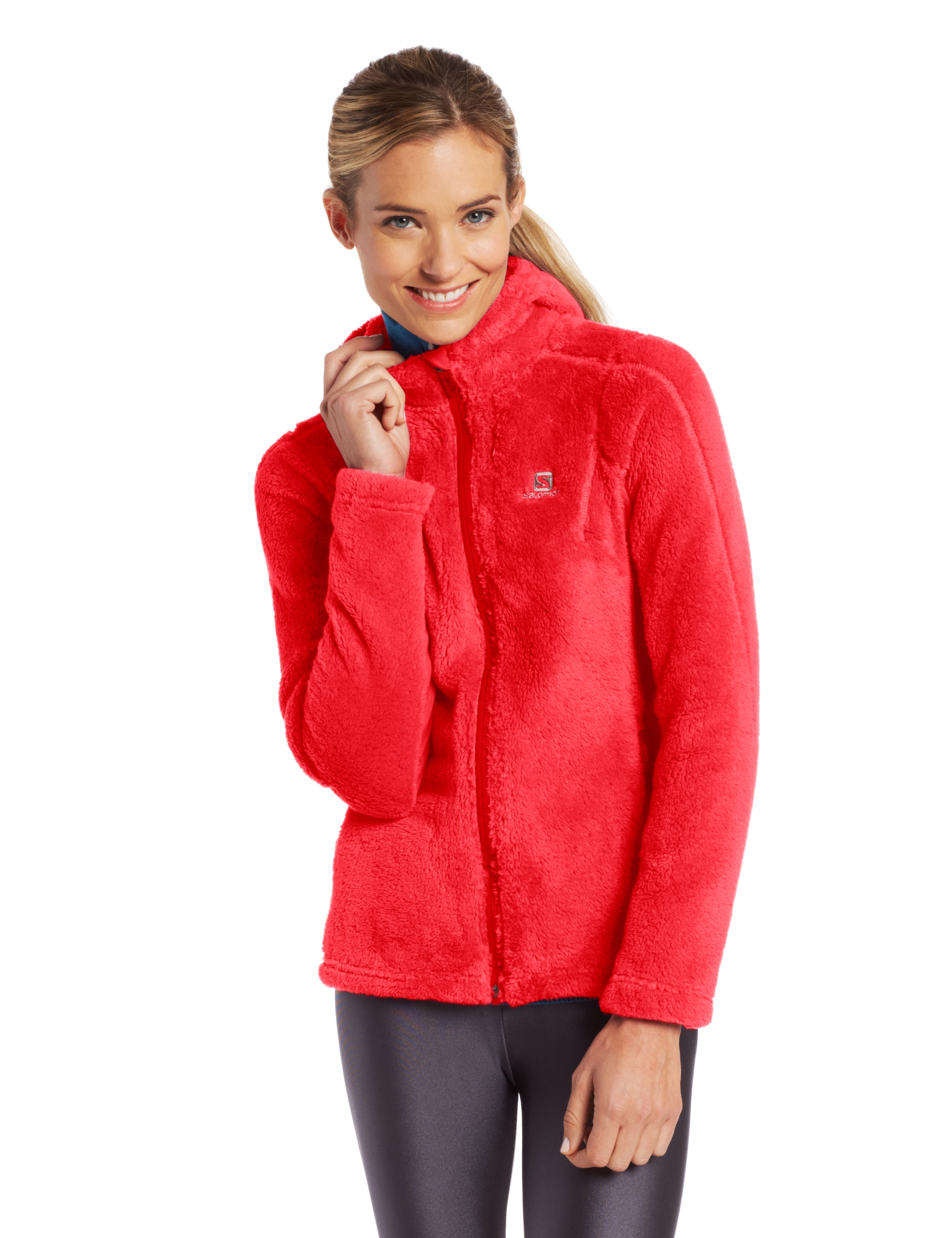 Salomon Women's High Pile Full Zip Midlayer Hoodie - Warm Fleece Jacket for Hiking, Camping & Outdoor Activities | Cold Weather Layering Essential