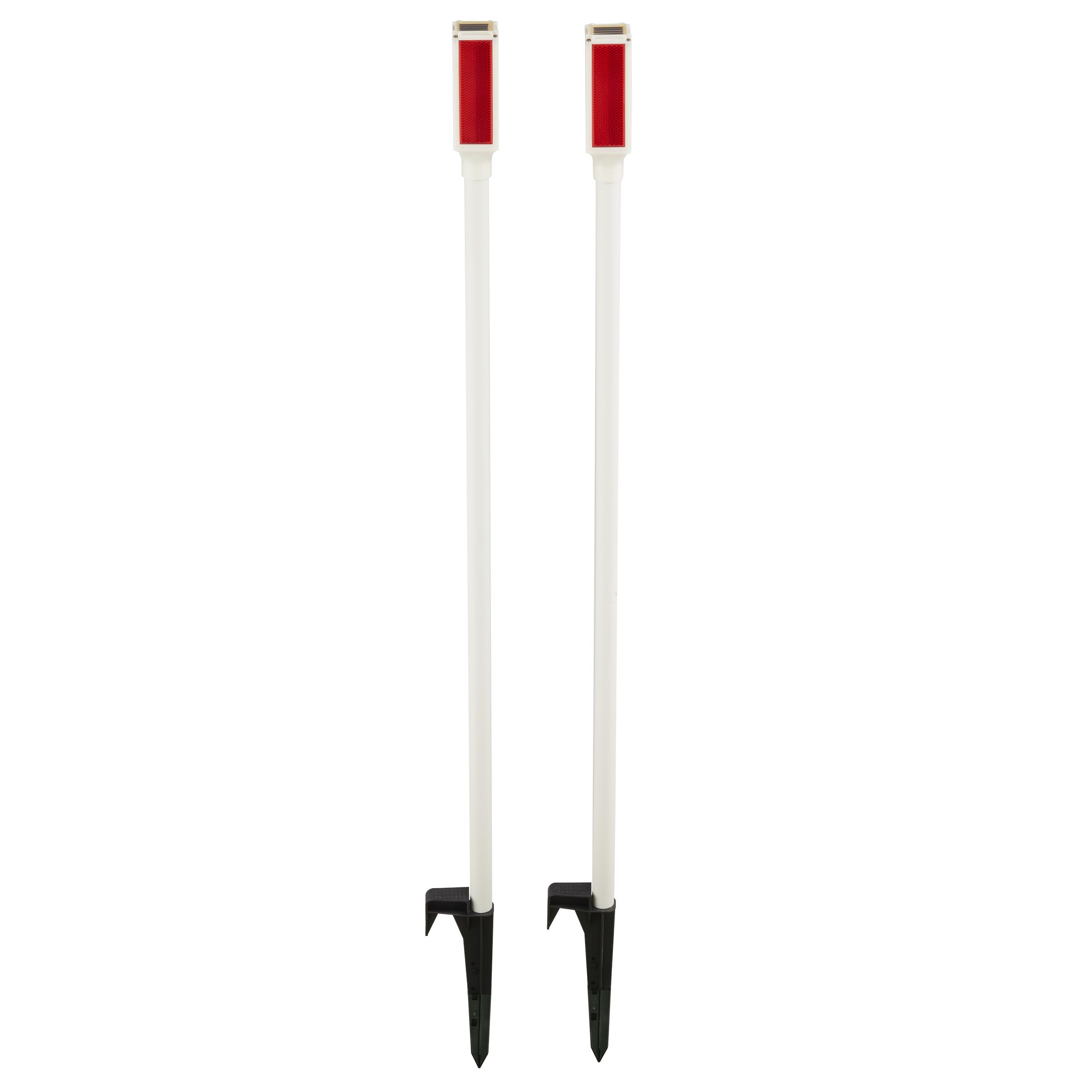 Alpine Corporation 43-Inch Solar-Powered LED Driveway Markers with Red Lights - Set of 2 for Enhanced Nighttime Visibility & Safety in Driveways, Walkways, and Gardens