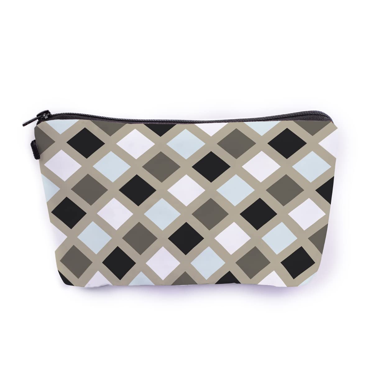 Crazyify Light Brown Canvas Makeup Bag for Women - Waterproof Cosmetic Pouch with Zipper Closure | Travel Toiletry Organizer | Perfect for Daily Use, Gym, Vacation & Gift Giving