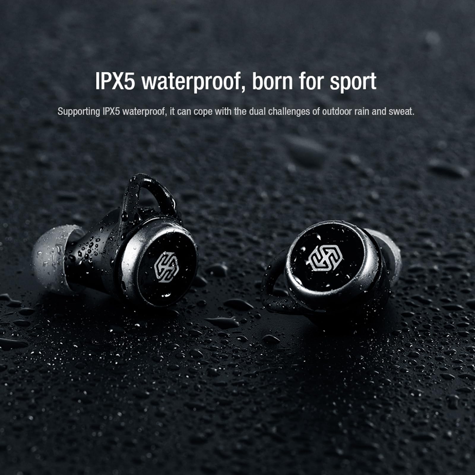 Nillkin TW004 Wireless Bluetooth 5.0 Earbuds with Charging Case, CVC Noise Cancelling in-Ear Headphones with Mic, IPX5 Waterproof for Running, Gym & Sports (Gray) - Perfect for Workouts, Commuting & Travel