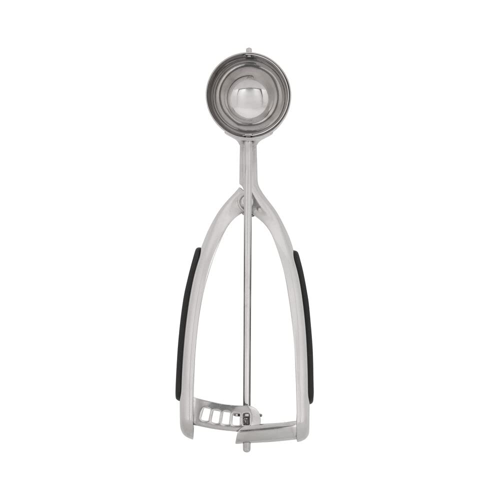 KitchenAid Gourmet Cookie Dough Scoop - Stainless Steel Ice Cream Scooper with Ergonomic Handle (Black) - Perfect for Baking Cookies, Cupcakes & Portioning Desserts