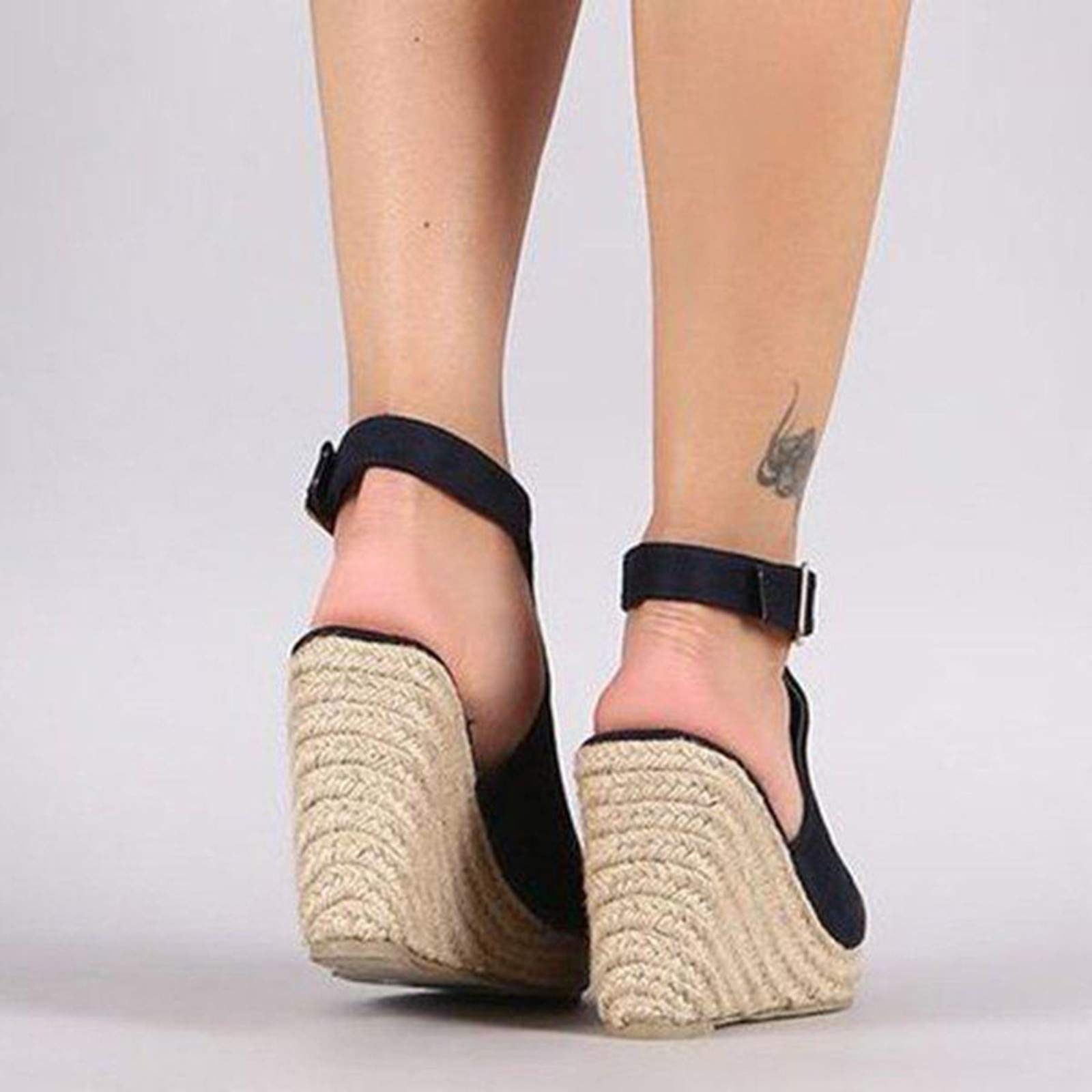 Women's Casual Buckle Strap Roman Wedge Sandals - Open Toe Platform Beach Sandals for Summer, Walking & Vacation | Comfortable Slip-On Shoes for Outdoors, Travel & Daily Wear