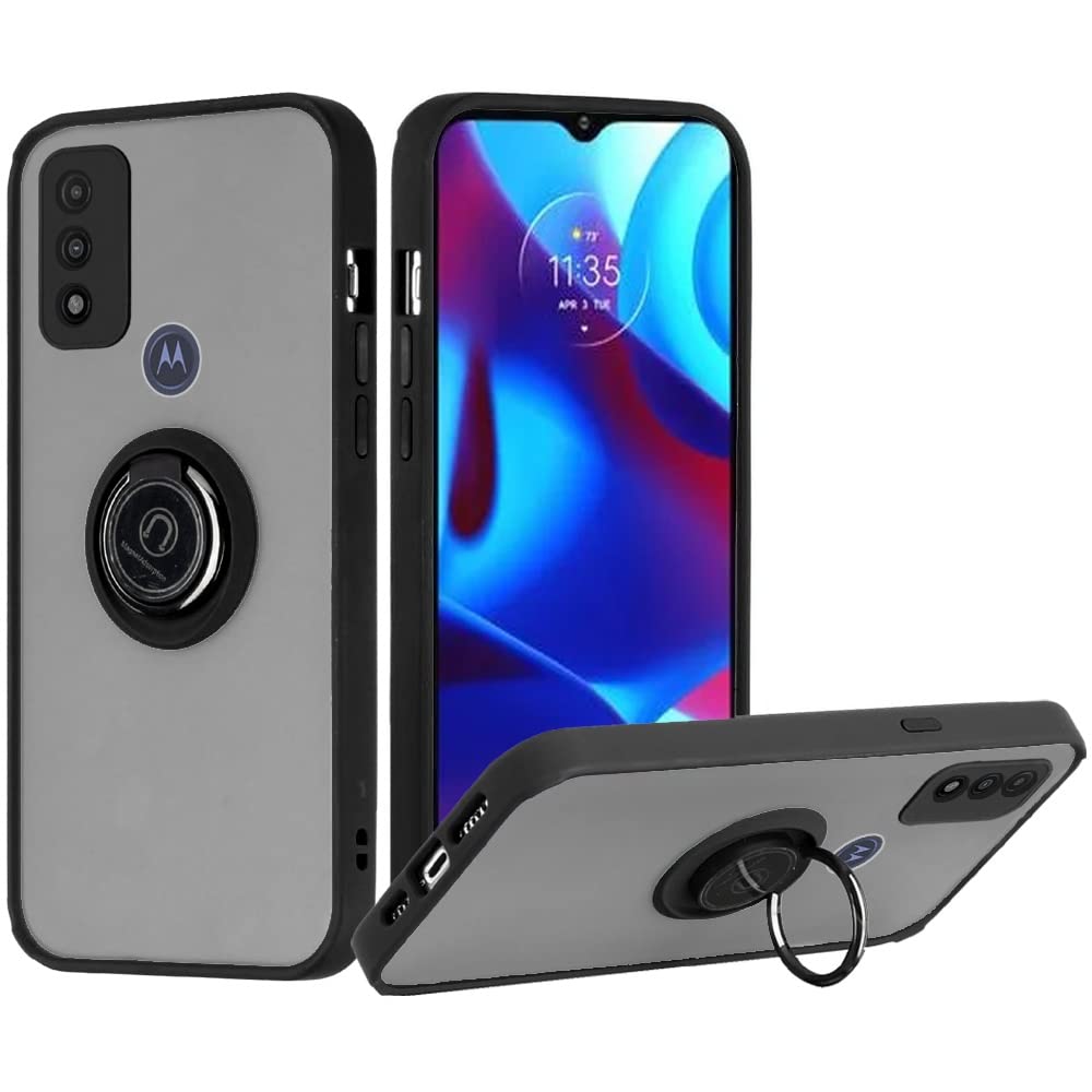 Extreme Magnetic O-Ring Stand Phone Case for Motorola Moto G Pure XT2163DL (2021) - Includes Tempered Glass, Extreme Band, Stylus Pen & Pry Tool - Perfect for Work, Travel & Outdoor Activities (Black)
