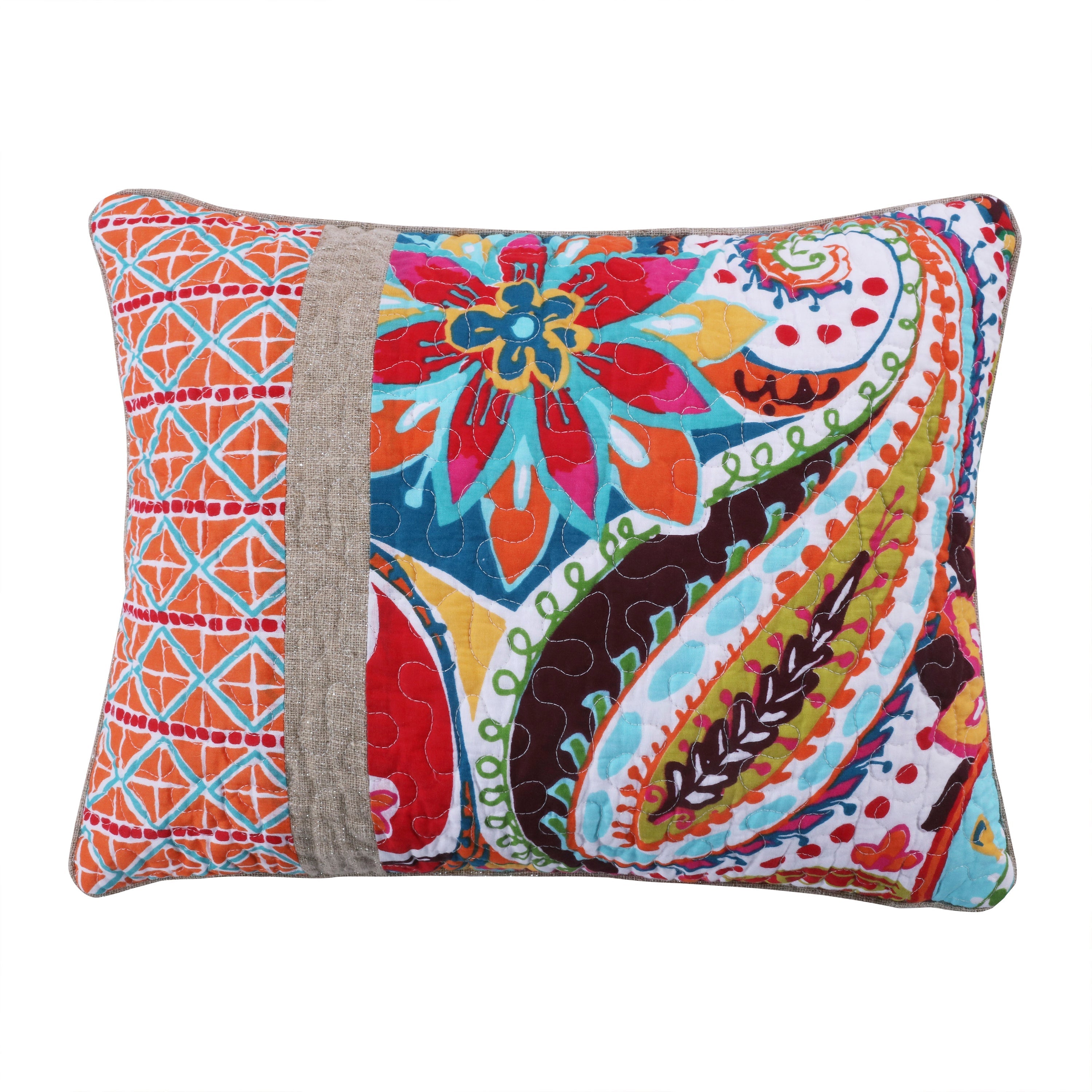 Rhapsody Pieced Pillow - Stylish Decorative Throw Pillow for Sofa, Bed & Home Decor - Perfect for Living Room, Bedroom & Cozy Spaces