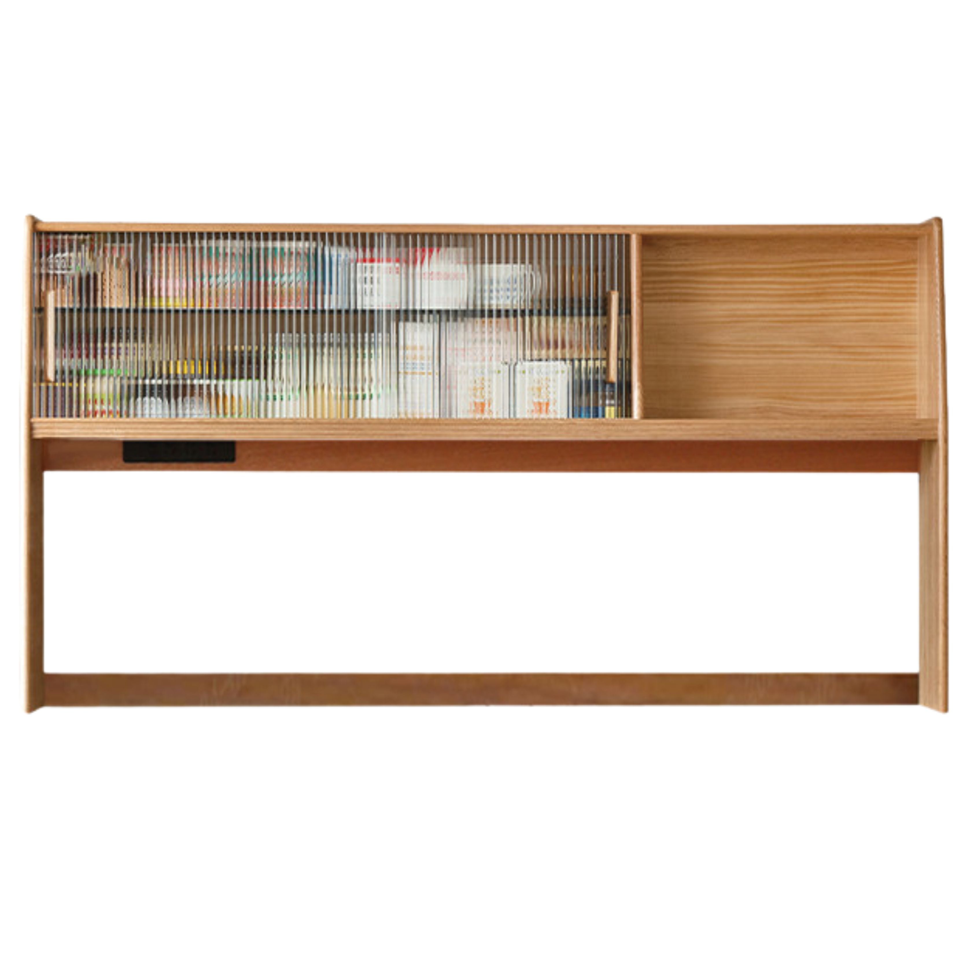 58.7x9.8x39.4 inch / 149x25.8x100сm/ Natural wood color/sideboard upper shelf (without perforated board) + Bull socket