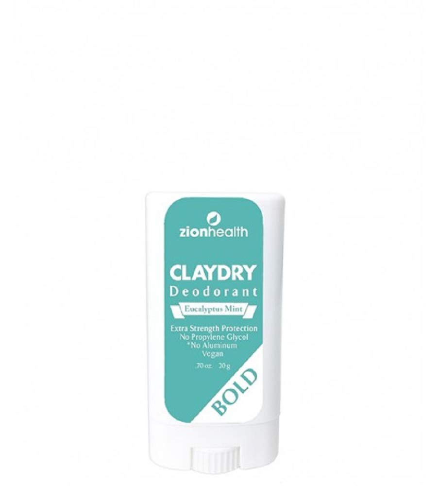 Adama Claydry Natural Deodorant for Women & Men - 3 Pack Travel Size Eucalyptus Mint - Aluminum Free, Vegan, Cruelty Free - Fresh Scent for Gym, Work & Outdoor Activities