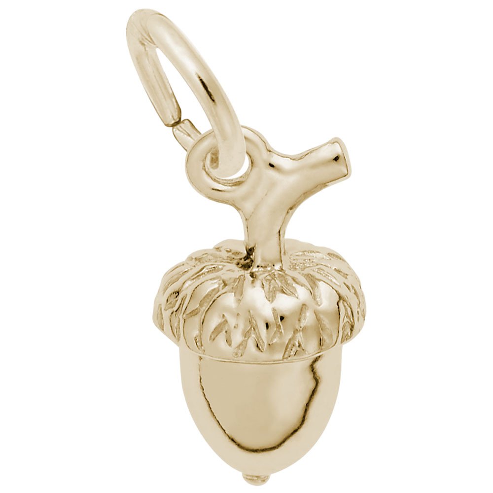 10K Yellow Gold Acorn Charm Pendant - Elegant Jewelry for Bracelets & Necklaces - Perfect for Gifts, Layering & Everyday Wear