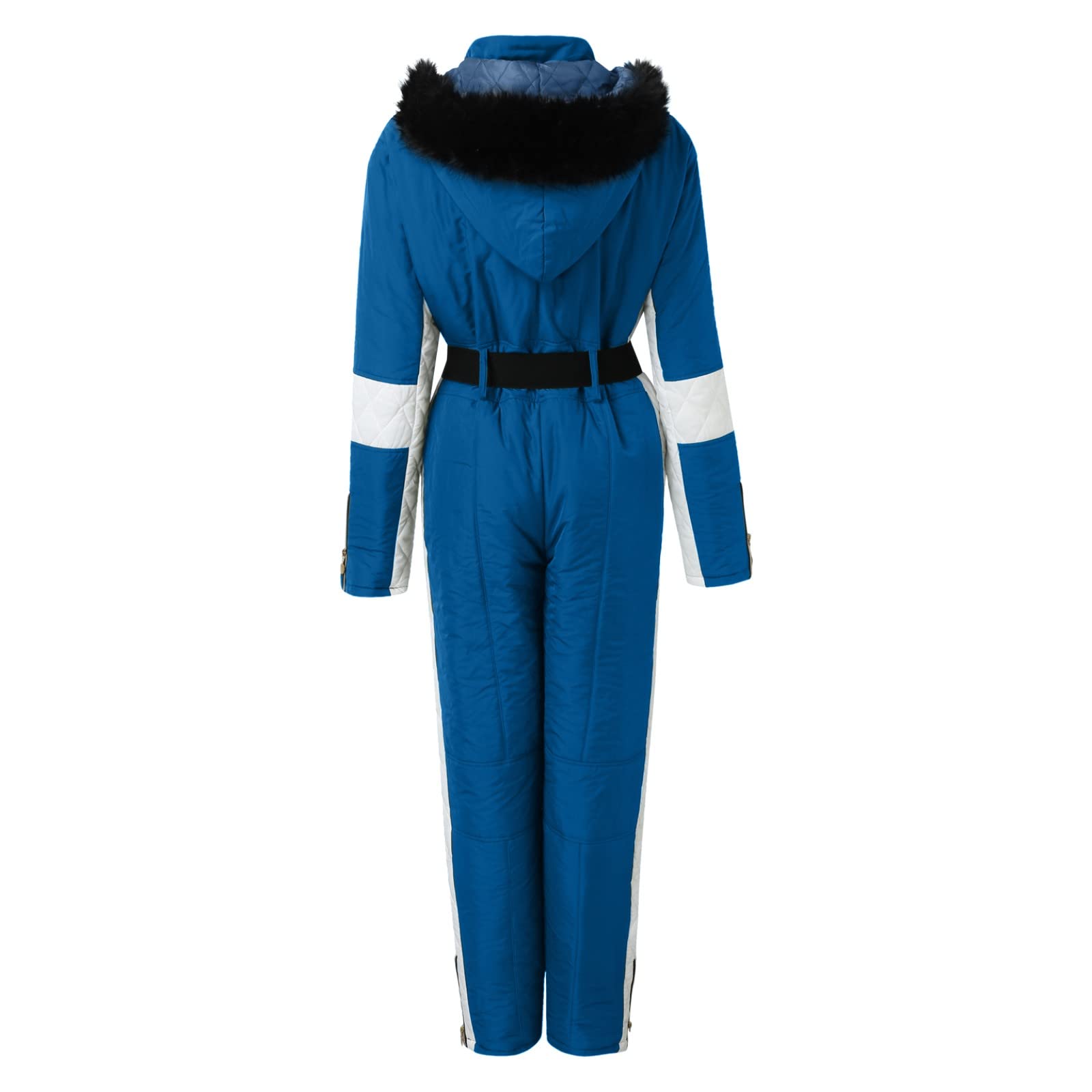 Women's One Piece Snowsuit - Winter Ski Jumpsuit with Fur Hood & Warm Insulation for Outdoor Sports | Perfect for Skiing, Snowboarding & Cold Weather Adventures
