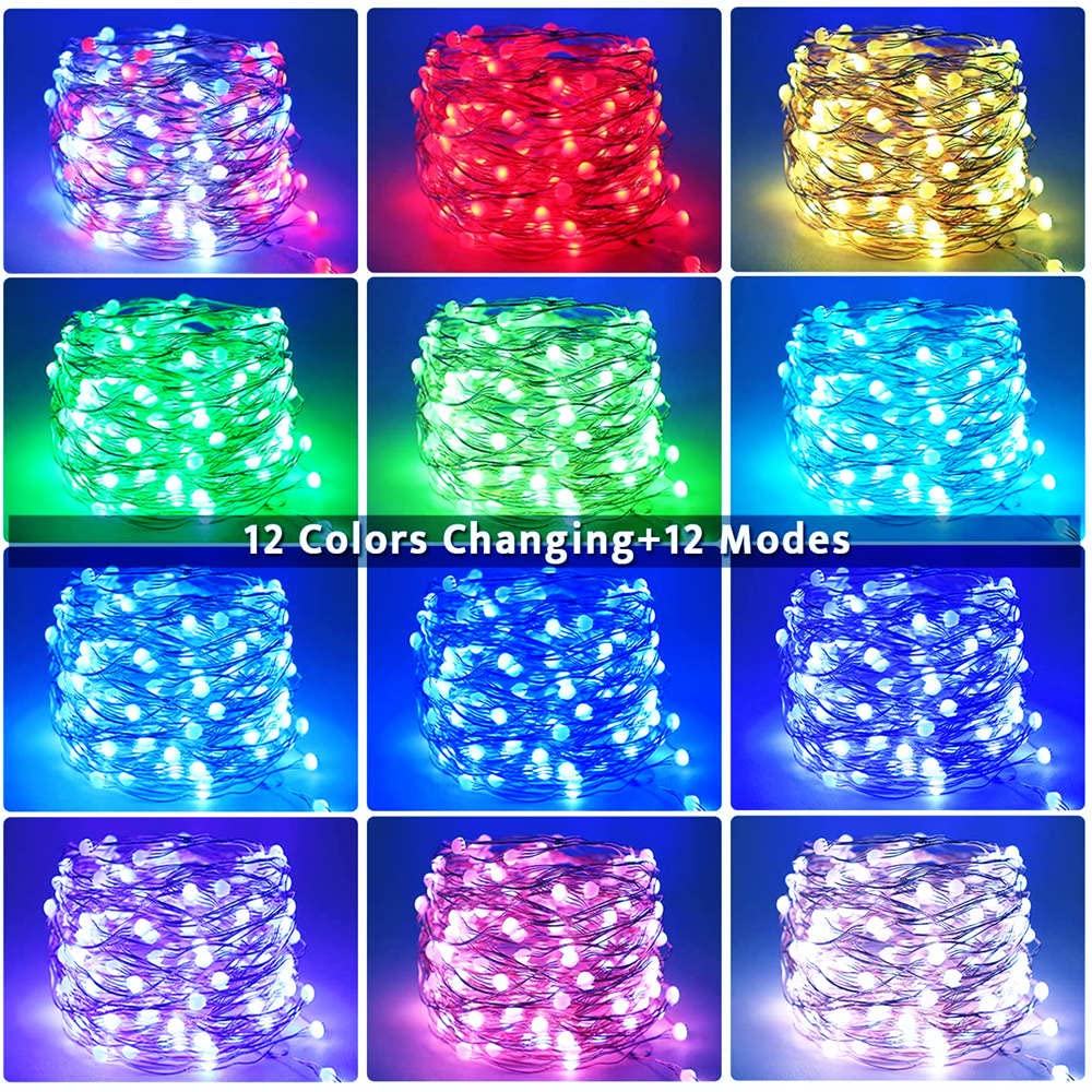 33FT 100LED Waterproof Outdoor String Lights - Super Bright Copper Wire Fairy Lights with 12 Modes for Garden, Patio, Tree, Wedding & Halloween Decor | Perfect for Indoor Outdoor Party, Bedroom, and Backyard Ambiance