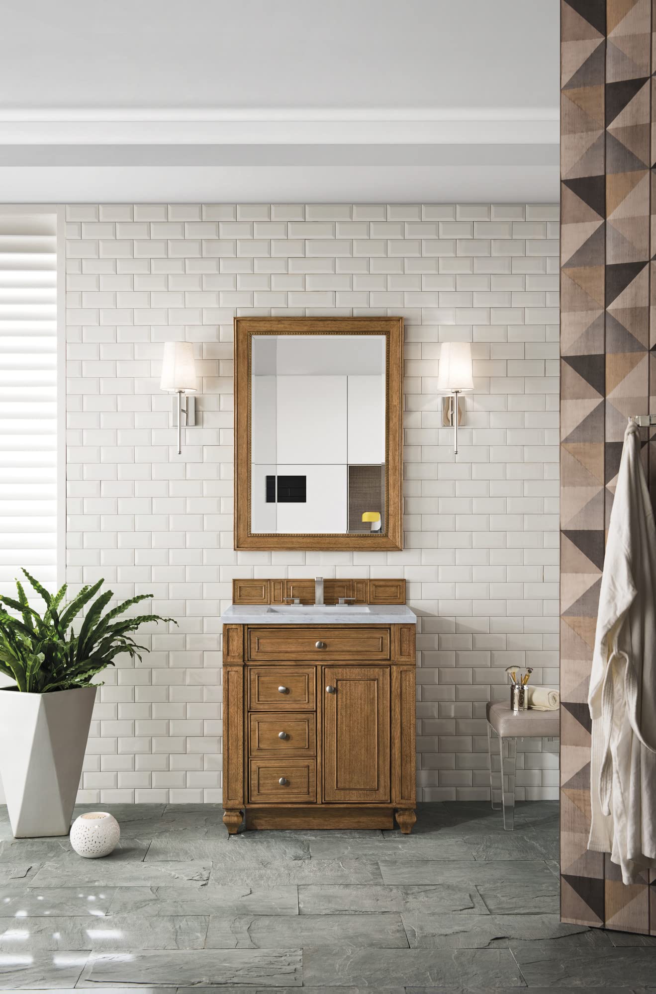 Bright White Rectangular Wall Mirror - Modern Home Decor for Bathroom, Bedroom & Entryway