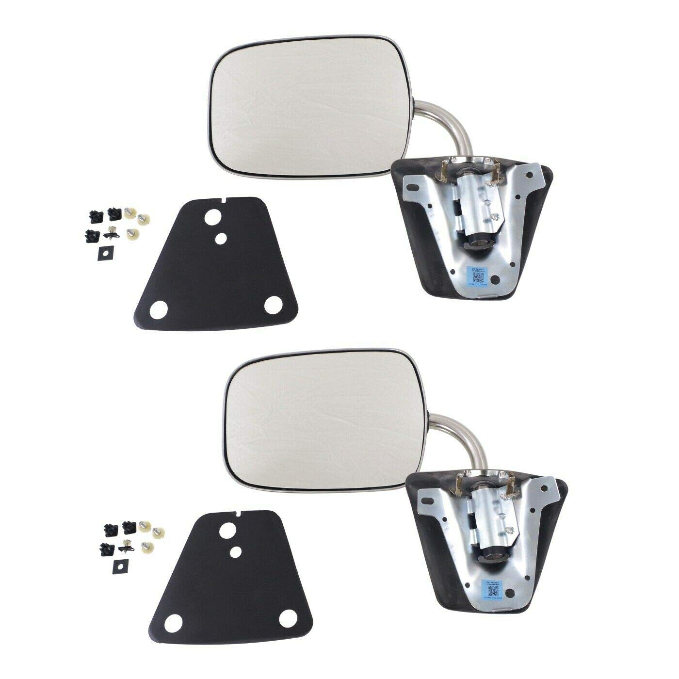 Stainless Steel Manual Side View Mirrors LH & RH Pair Set for Trucks - Durable Replacement Mirrors for Enhanced Visibility and Safety While Driving