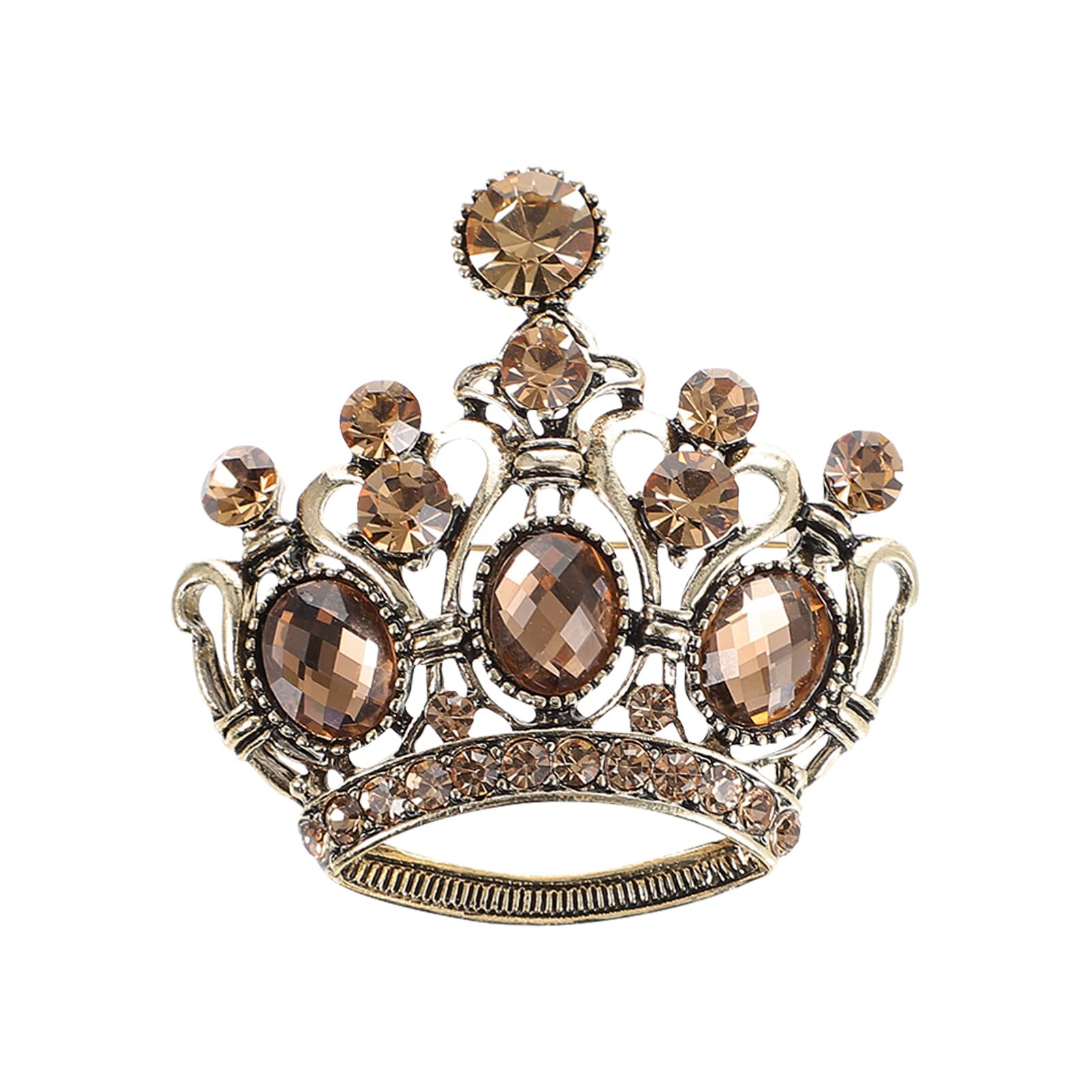 Elegant Crown Brooch Pin for Women - Vintage Tiara Necklace & Lapel Pin - Fashion Jewelry Accessory for Dresses, Coats & Formal Attire