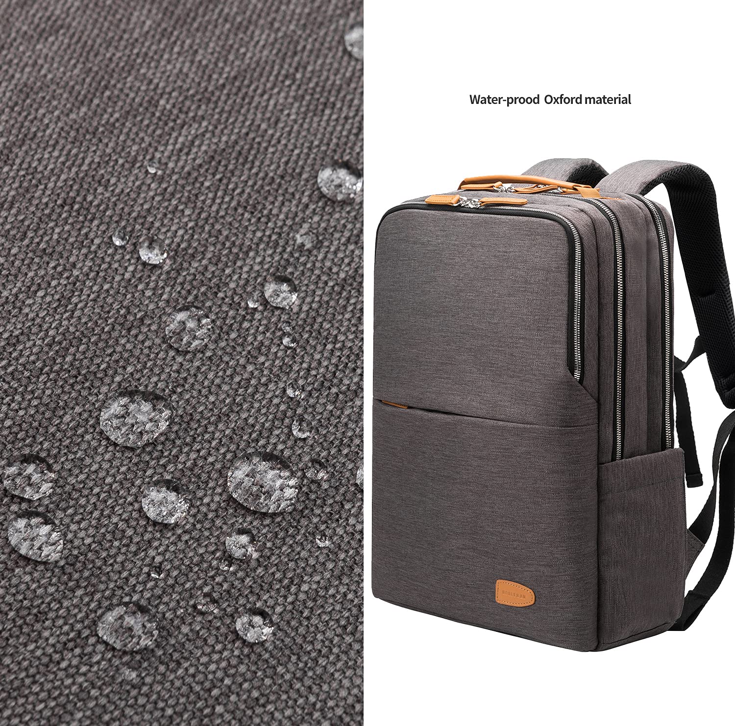 NOBLEMAN Water-Resistant 15.6 Inch Laptop Backpack for Men & Women - USB Charging Port, Multi-Compartment Business Computer Backpack for Work, Travel & Nursing (Grey Plus) | Perfect for Office, College & Daily Commute