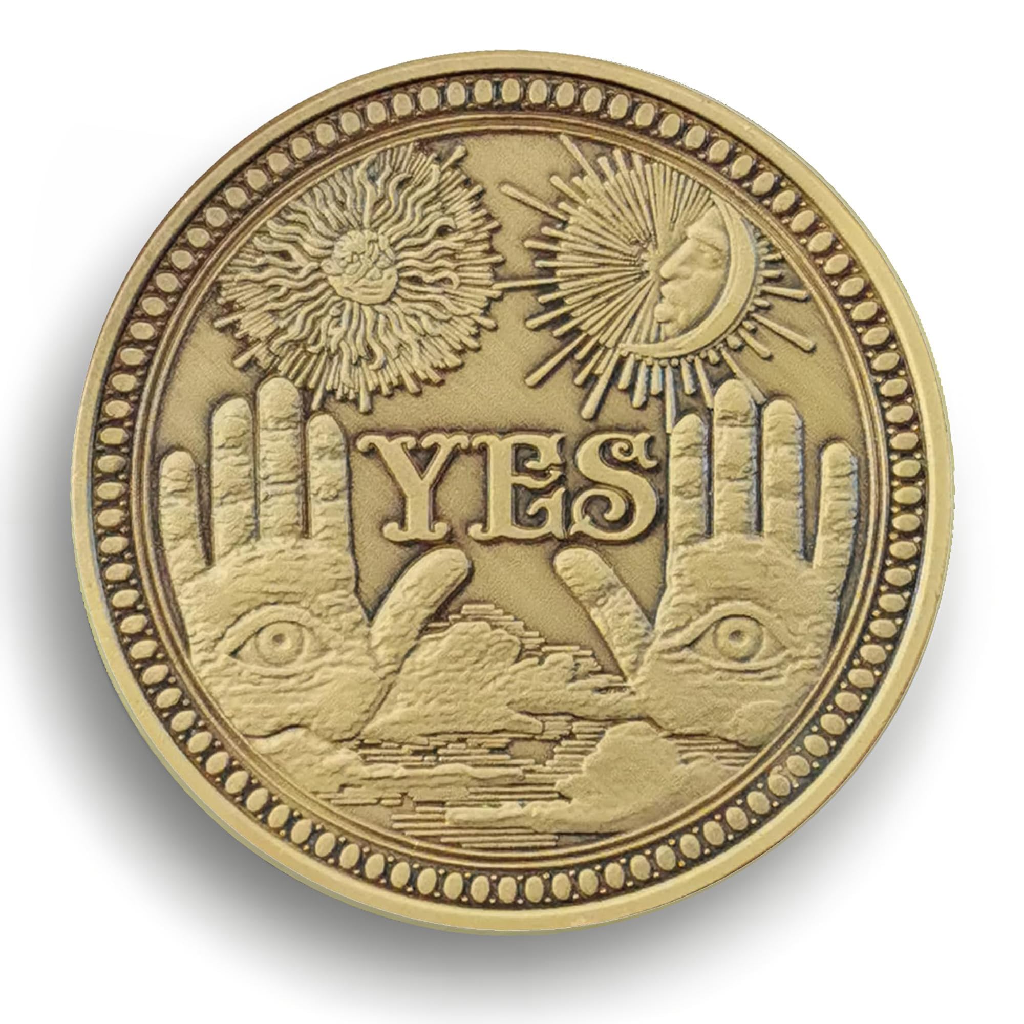Yes No Challenge Coin Decision Maker - Bronze | Fun Decision Tool for Games, Gifts & Office Use