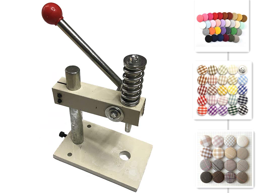 DIY Fabric Covered Button Maker Kit - 10mm Manual Button Press Machine with 100 Pcs Buttons & Molds for Sewing, Crafts, Clothing Repair - Perfect for DIY Projects, Costume Making, Scrapbooking
