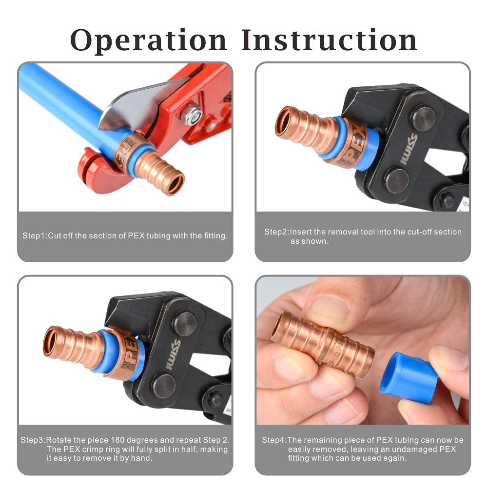 Premium iCrimp PEX Copper Ring Crimp Tool Kit with Crimp Ring Cutter - Professional Plumbing Tool Set for PEX Pipe Installation, Repair & DIY Projects - Perfect for Home Renovation, Water Supply Systems & HVAC Work
