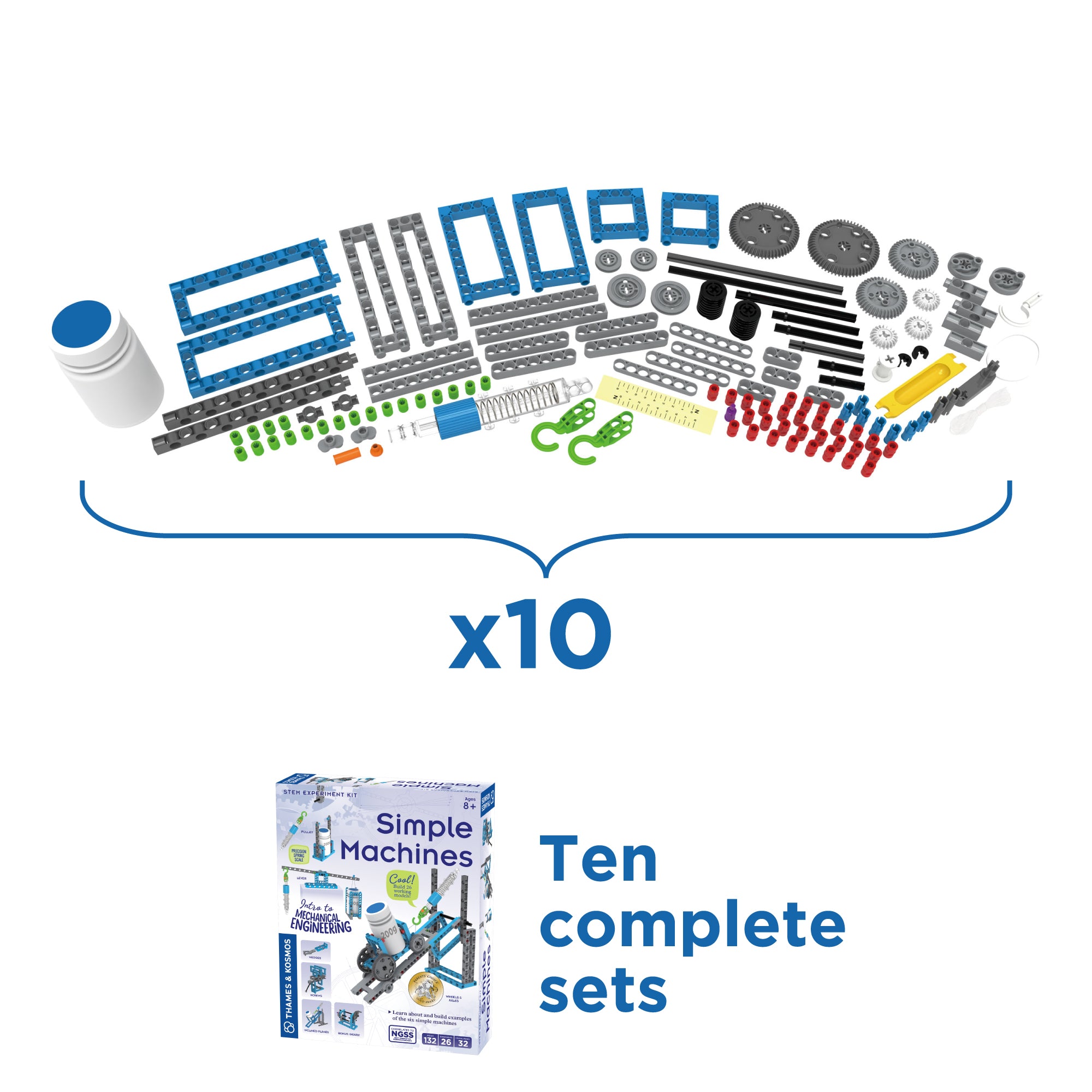 Simple Machines Classroom Bundle - 10 Pack STEM Learning Kit for Kids | Hands-On Science Education Tools for School & Homeschool