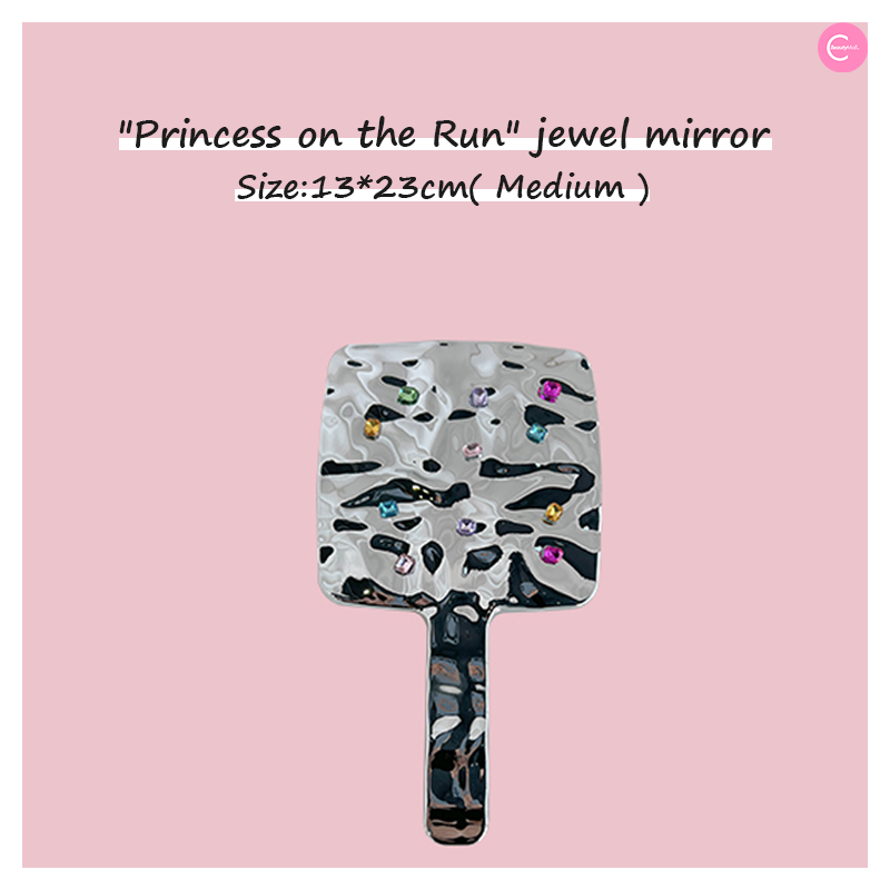 TODAY MOOD 'Runaway Princess' Gemstone Handheld Makeup Mirror - Portable Vanity Mirror with Jewel Accents for Travel, Home & Bridal Makeup
