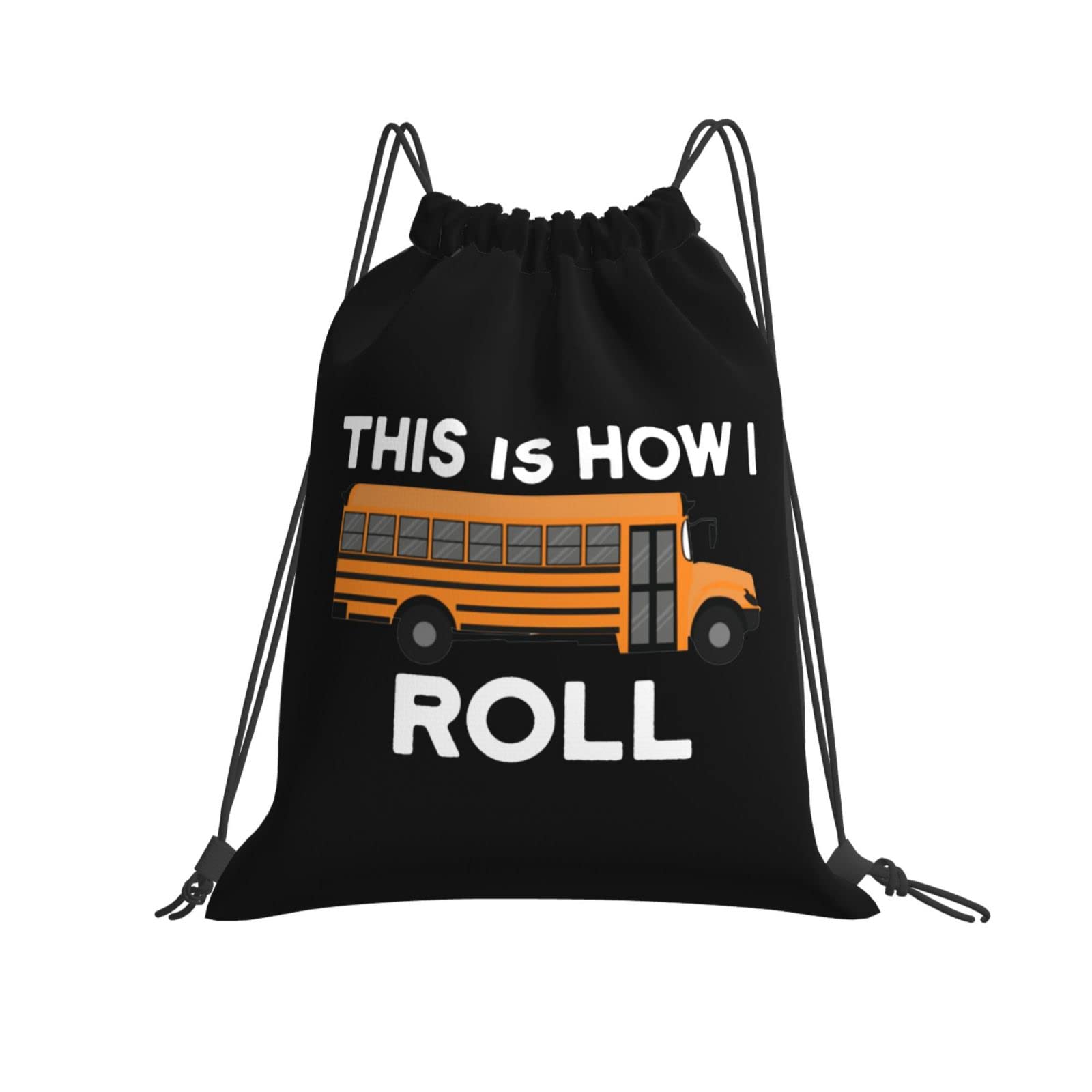 Kids & Teens School Bus Driver Design Drawstring Backpack - Lightweight Gym Sports Bag for School, Travel & Outdoor Activities - Perfect for Daily Use, Sports Events & Weekend Adventures