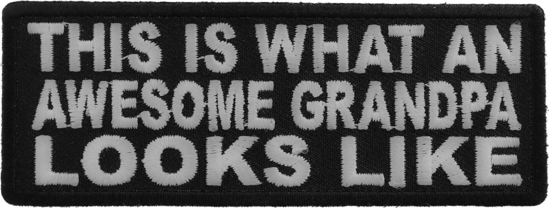 Funny Grandpa Patch - 'This is What an Awesome Grandpa Looks Like' Iron-On Embroidered Applique for Jackets, Hats & DIY Crafts | Perfect Gift for Father's Day & Grandparents Day