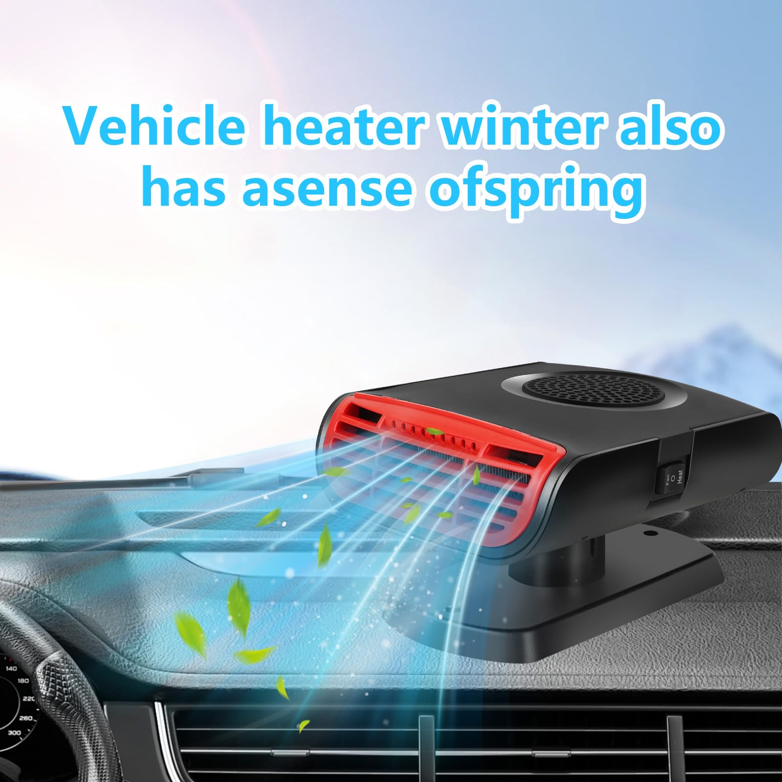 12V 150W Portable Car Heater & Defroster - Dual Function Auto Heater Fan with Cigarette Lighter Plug, 360° Rotation for Quick Defrosting & Defogging | Perfect for Winter Driving, Camping & Emergency Car Heating