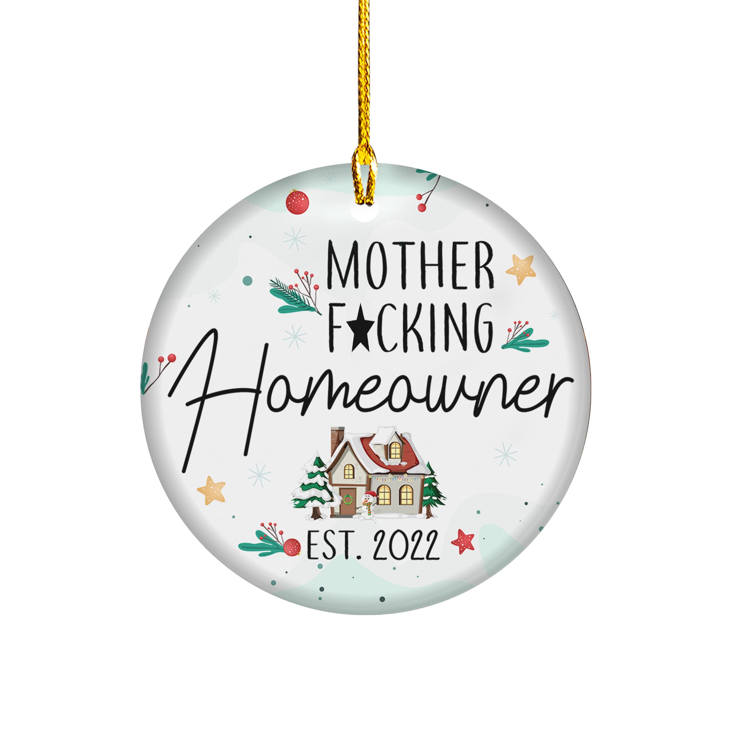 2022 Christmas Ornament - Ceramic Hanging Decor for New Home Gifts & Holiday Decorations