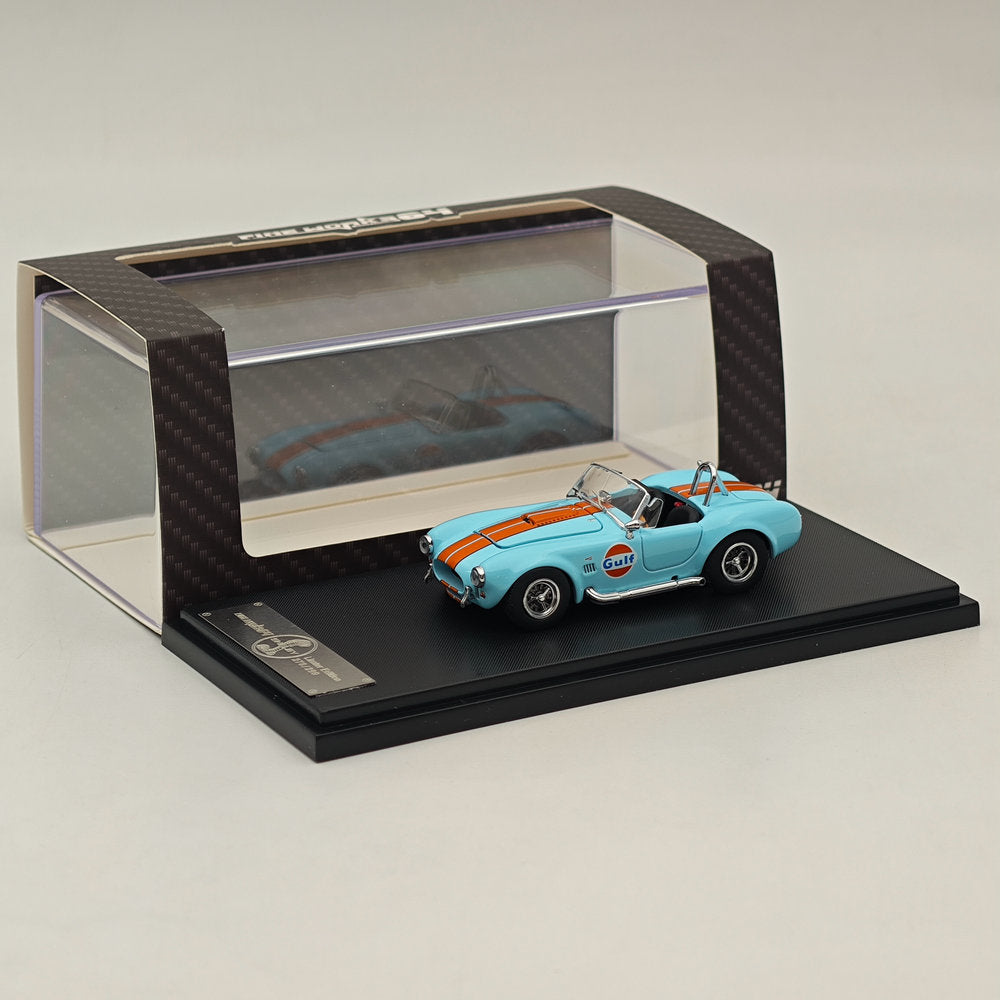 1/64 Ford Shelby Cobra 427 Gulf Power Cap Alloy Diecast Model Car - Collectible Miniature Replica for Display, Gifts & Racing Enthusiasts