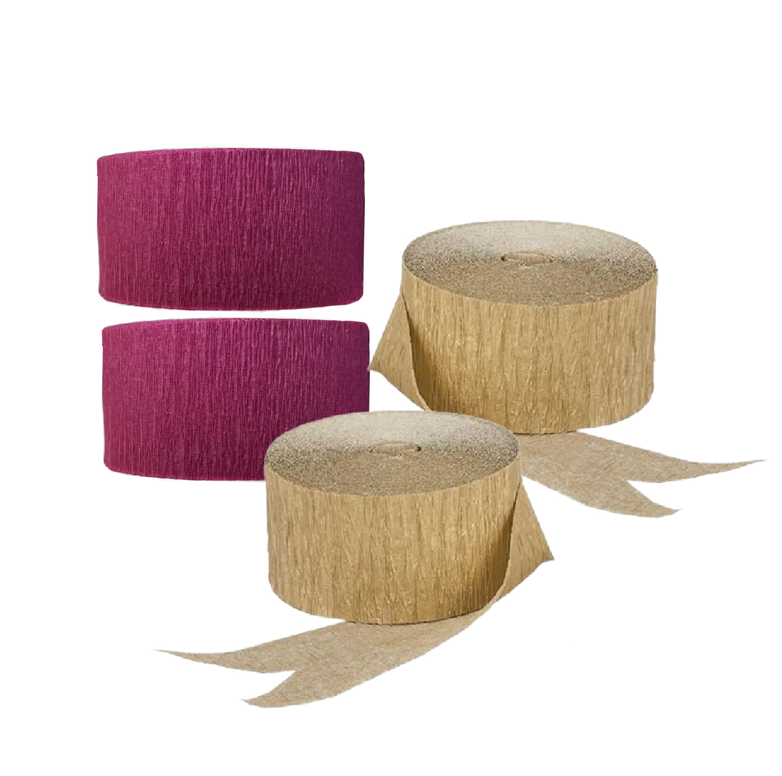 Premium Maroon Plum & Dark Metallic Gold Crepe Paper Streamers - USA Made - Perfect for Birthday Parties, Baby Showers & Wedding Decorations