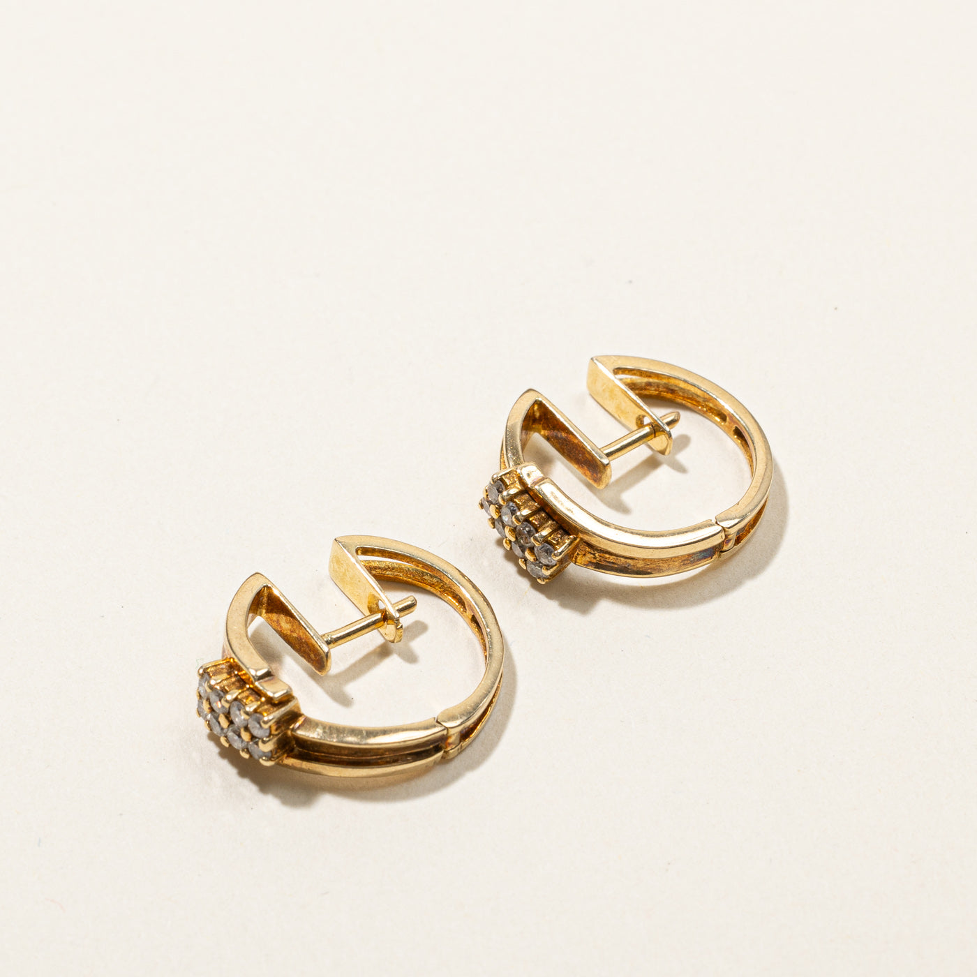 0.24ctw Cluster Diamond Huggie Hoop Earrings for Women - Elegant Everyday & Special Occasion Jewelry Gift
