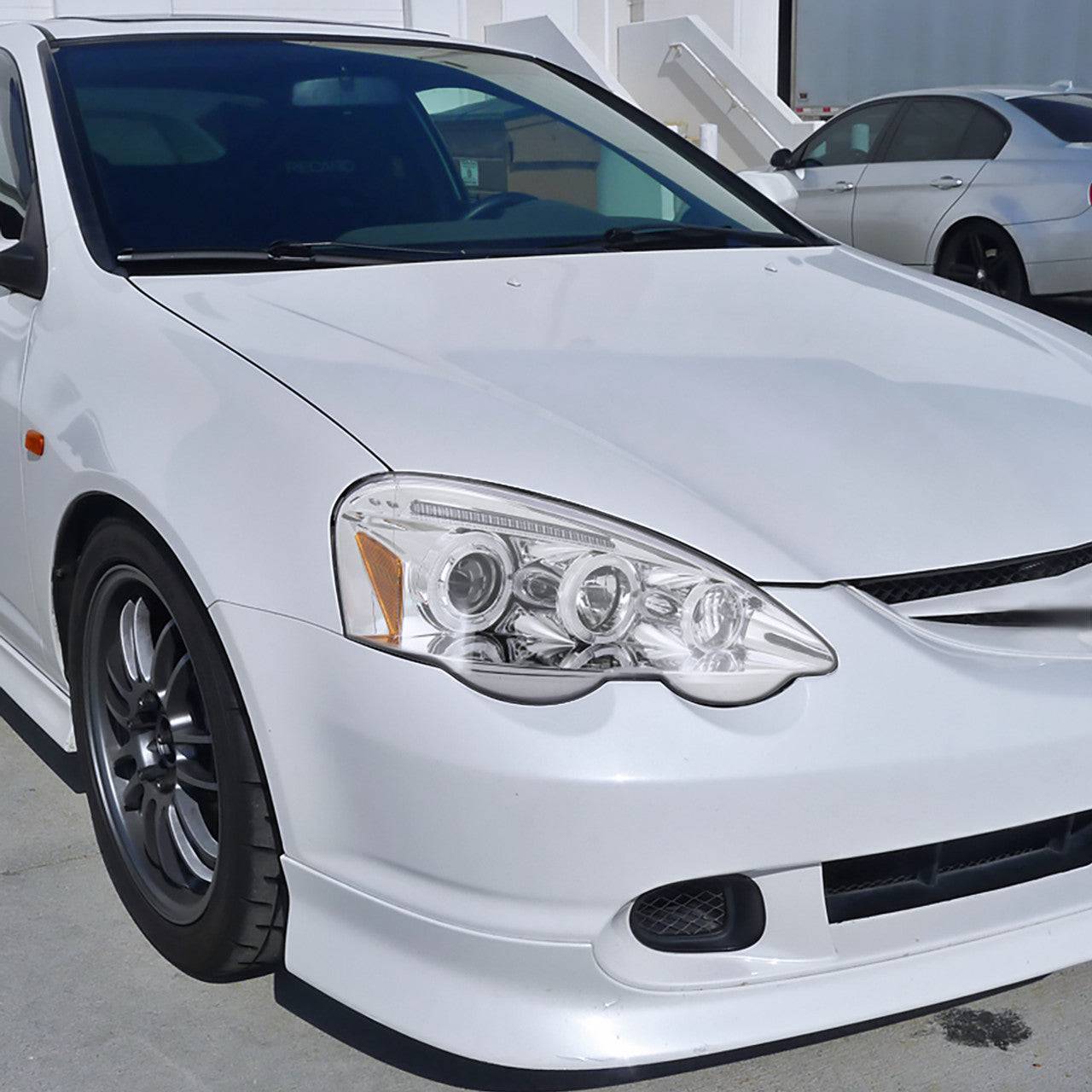 2002-2004 Acura RSX Halo Projector Headlights - Dual LED Angel Eye Headlight Assembly Replacement - Perfect for Night Driving & Car Upgrades