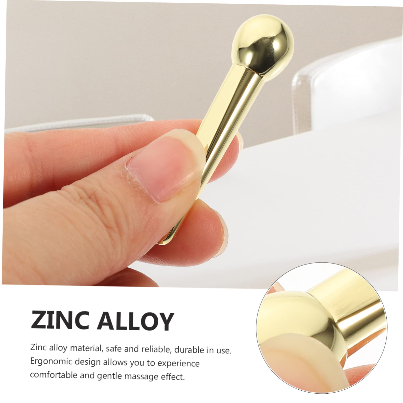 IPetBoom 2-Pack Gold Eye Roller Massage Tools - Zinc Alloy Facial Cream Applicator for Skincare & Eye Cream Application | Perfect for Home Spa, Anti-Aging Routine & Puffiness Relief