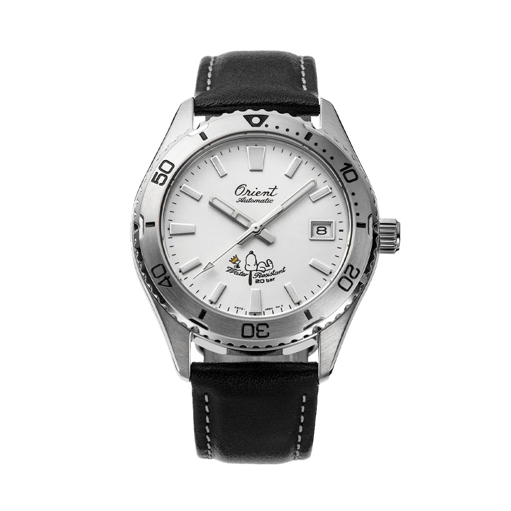 Orient 75th Anniversary Limited Edition Diver Watch 39.9mm - White Dial with Leather Strap - Perfect for Scuba Diving & Special Occasions