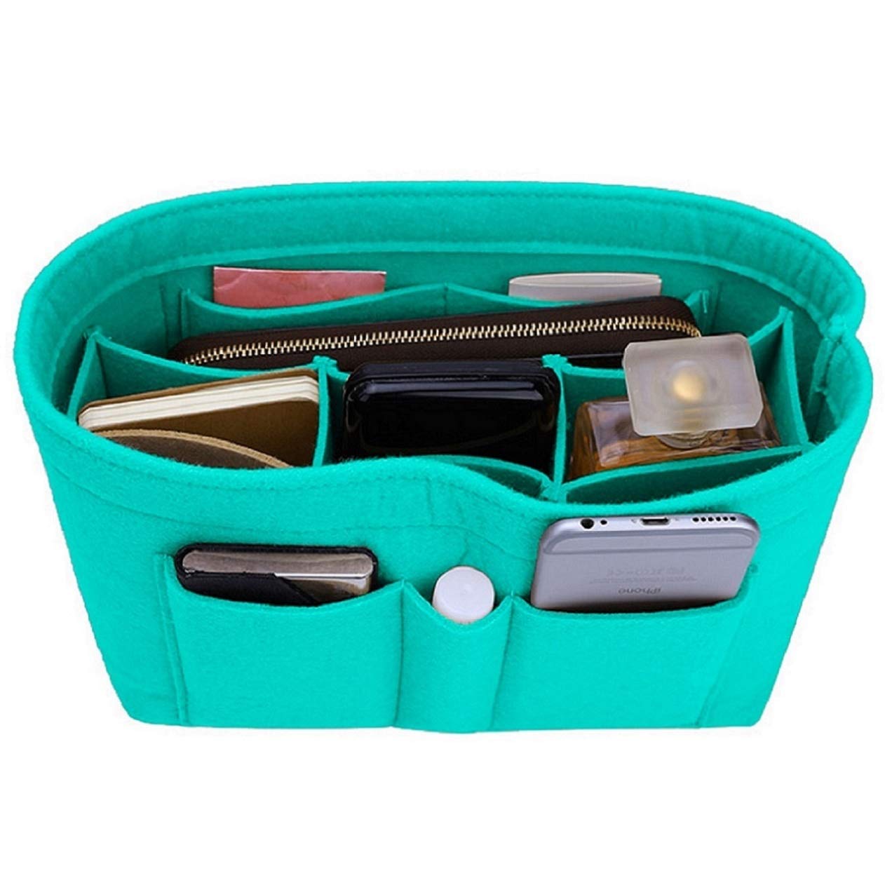 ZTUJO Felt Purse Organizer Insert for Handbags - 13 Colors & 6 Sizes (Large, Blue) | Perfect for Tote Bags, Travel & Everyday Organization