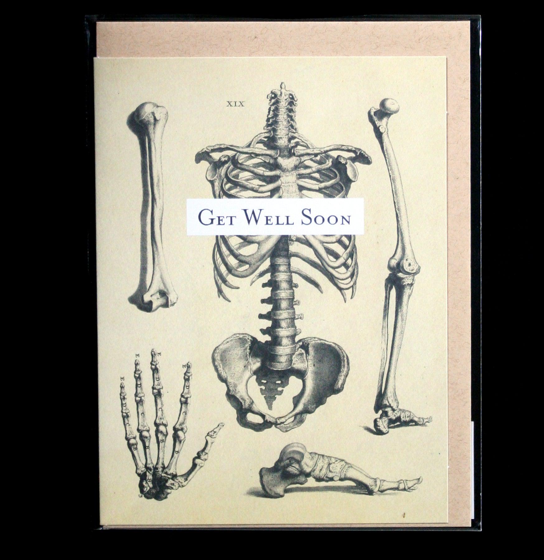 Funny Skeleton Get Well Soon Card - Humorous Recovery Greeting Card for Friends & Family - Perfect for Hospital Visits, Cheering Up Loved Ones
