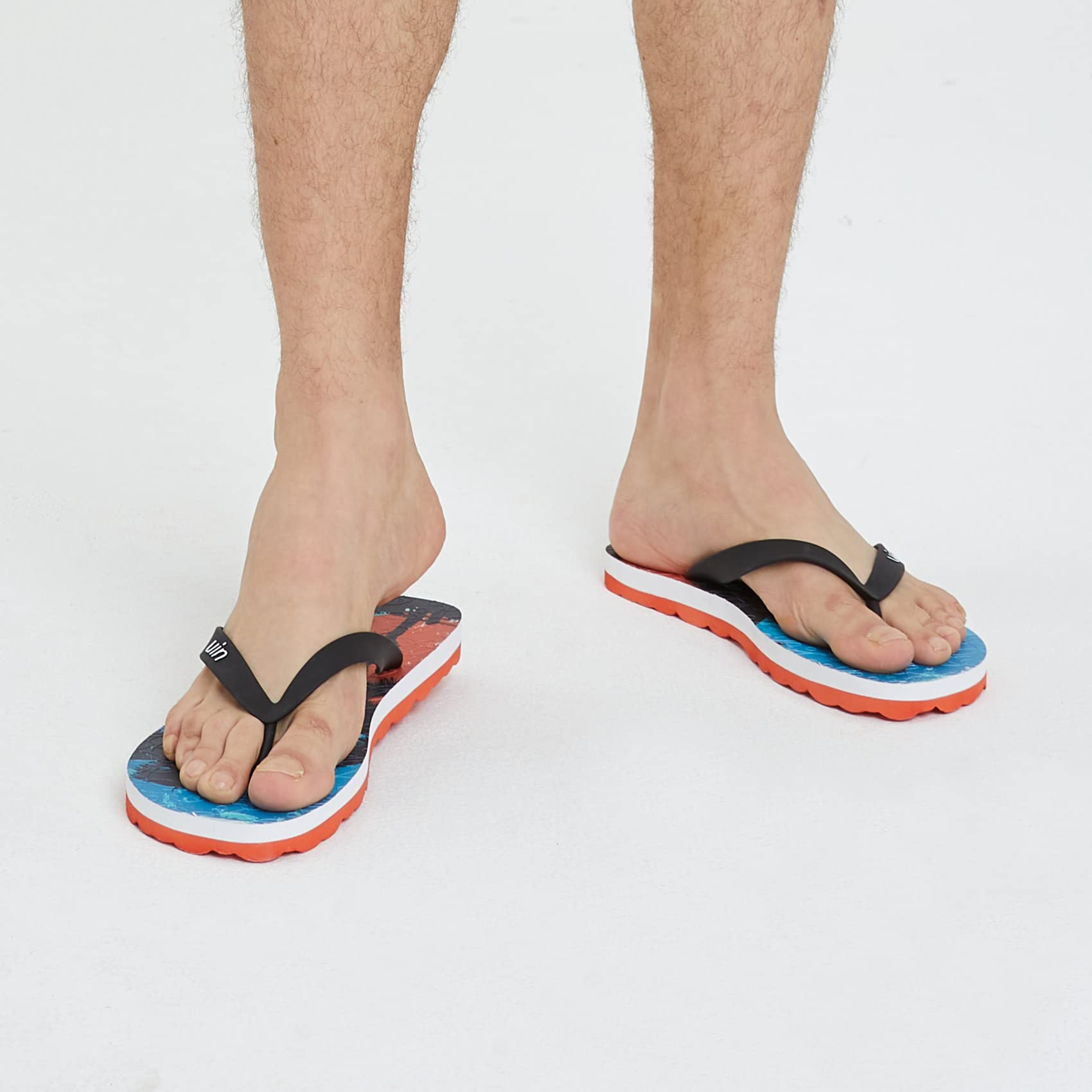 UIN Men's Flip Flops - Comfortable Beach Sandals with Artistic Painting Design for Summer Travel & Casual Wear - Perfect for Poolside, Vacation, and Outdoor Activities