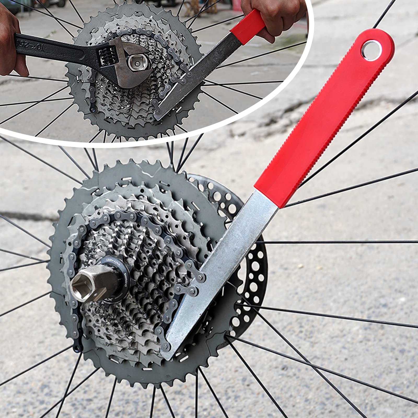 BEAUGIREW Bike Cassette Removal Tool Kit - Professional Bicycle Freewheel & Sprocket Remover with Chain Whip, Hex Wrench & Square Head - Perfect for MTB, Mountain & Road Bike Maintenance & Repair