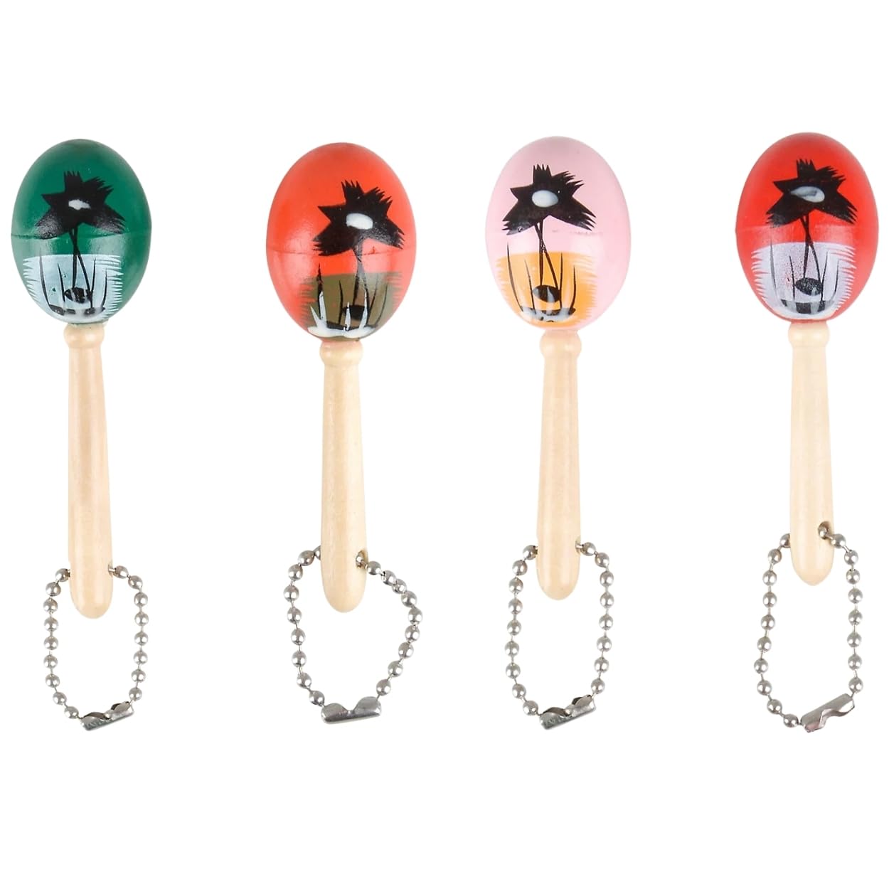 Rhode Island Novelty Mini Maraca Keychains - Pack of 12 Colorful Party Favors for Cinco de Mayo, Birthday Celebrations & Festive Events