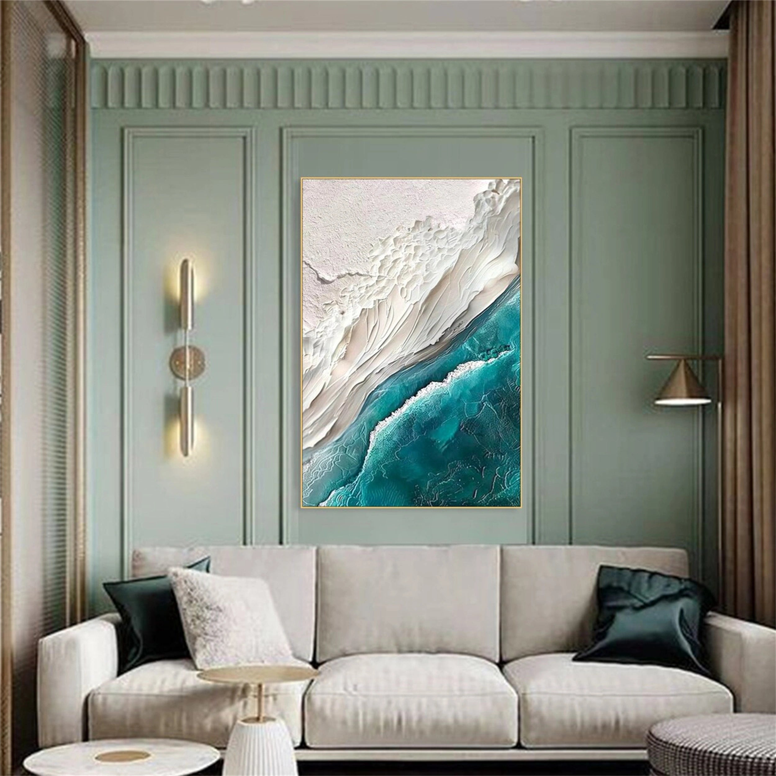 Ocean And Sky Painting #OS 069 - Stunning Seascape Wall Art for Home & Office Decor - Perfect for Living Room, Bedroom or Beach House
